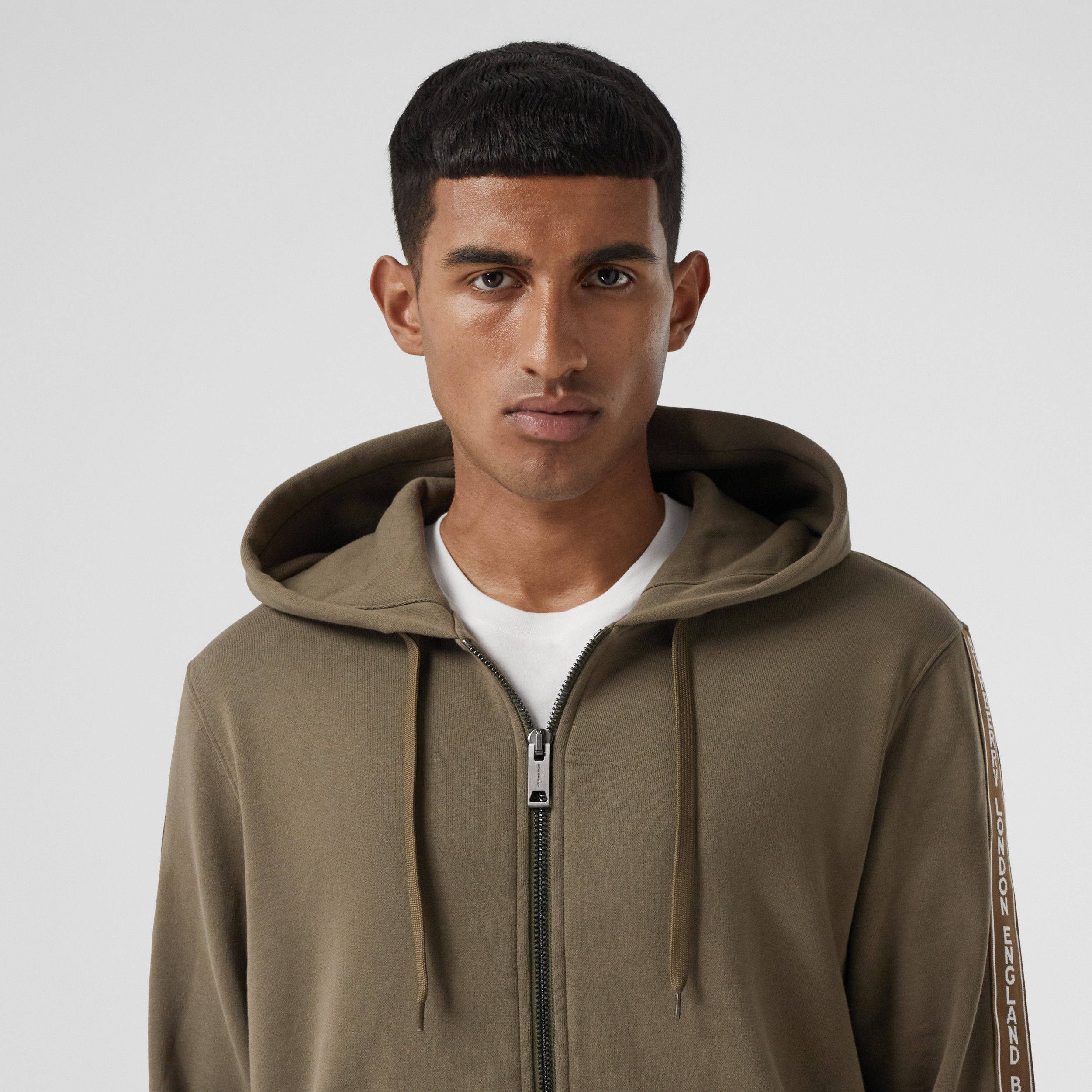 Logo Tape Cotton Hooded Top - Men | Burberry United States