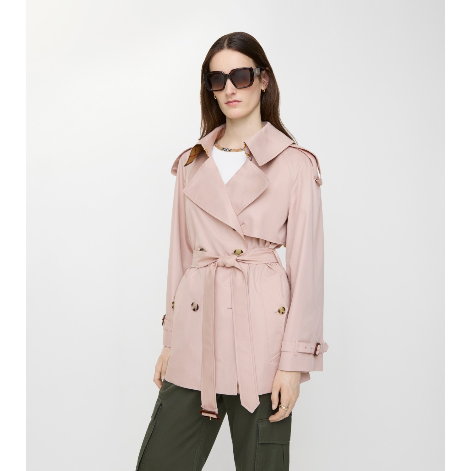 Short Tropical Gabardine Fitzrovia Trench Coat - thumbnail 8