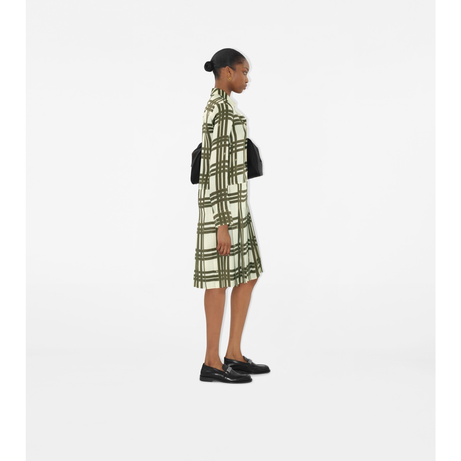 Ribbon Check Silk Dress