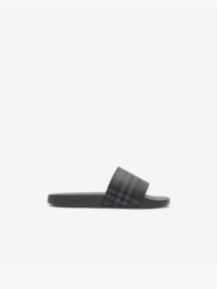 Black Check Sandals for Men