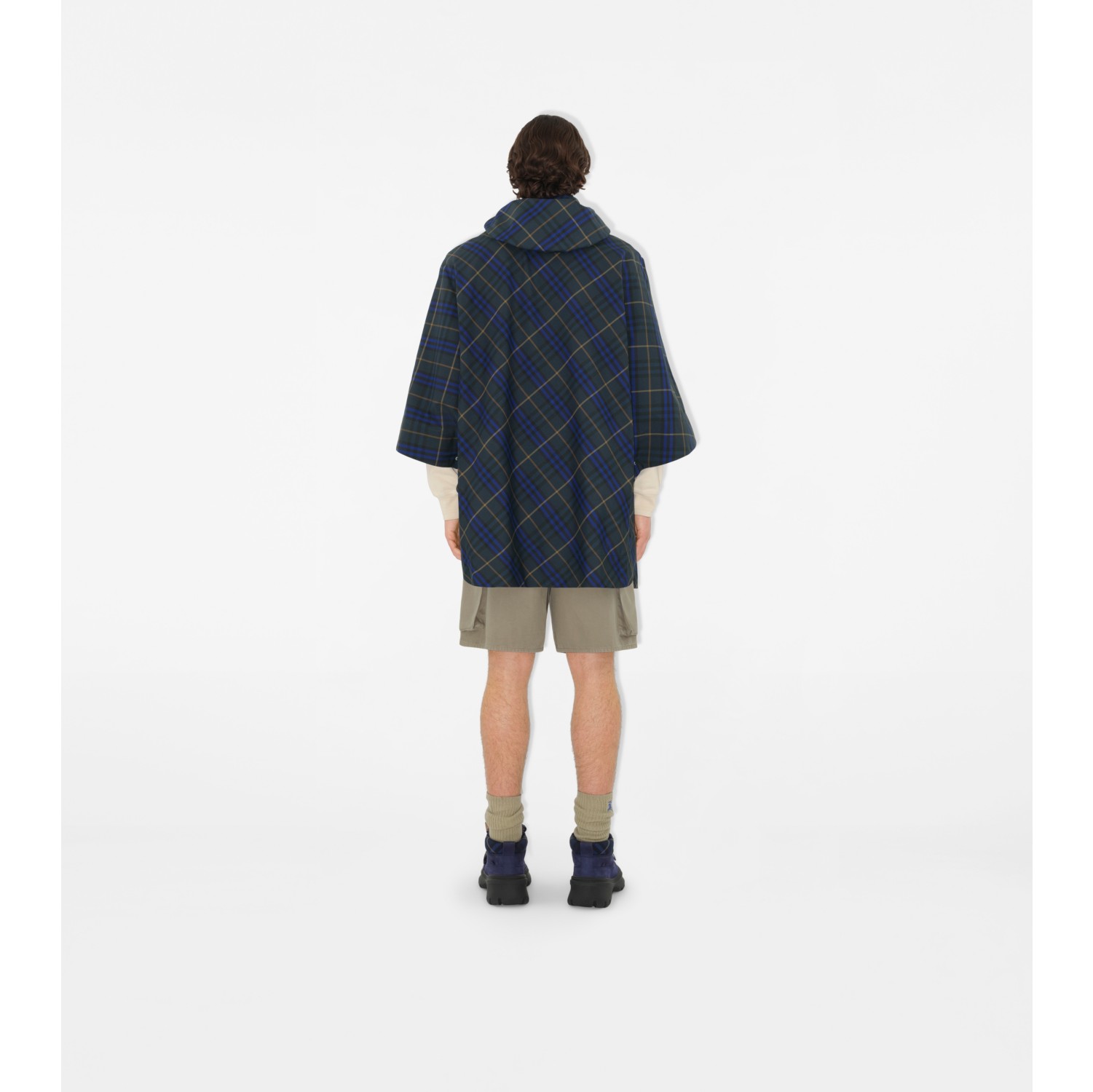 Packbares Twill-Cape in Check