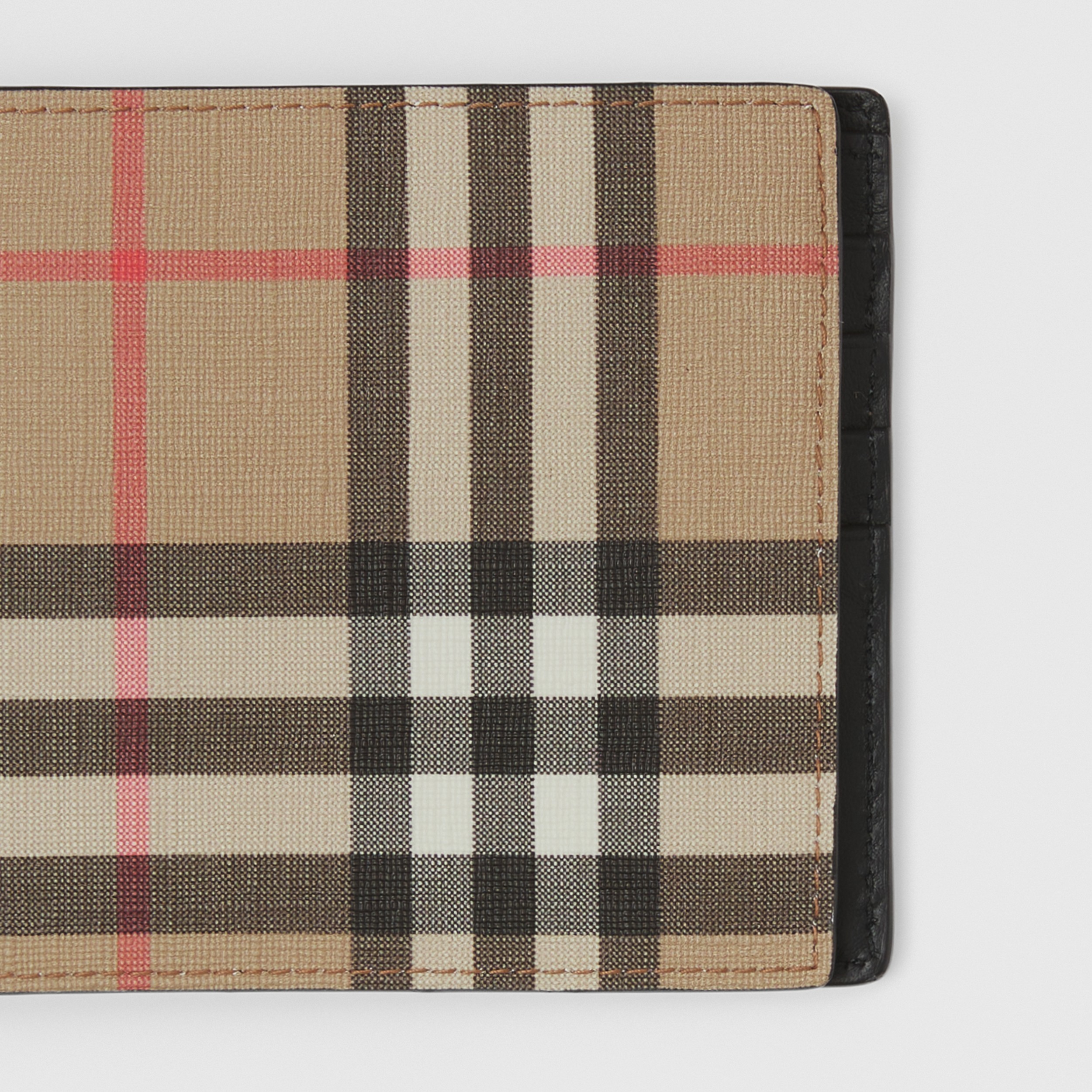 Bio-based Vintage Check Leather Bifold Wallet in Archive Beige - Men | Burberry® Official - 2