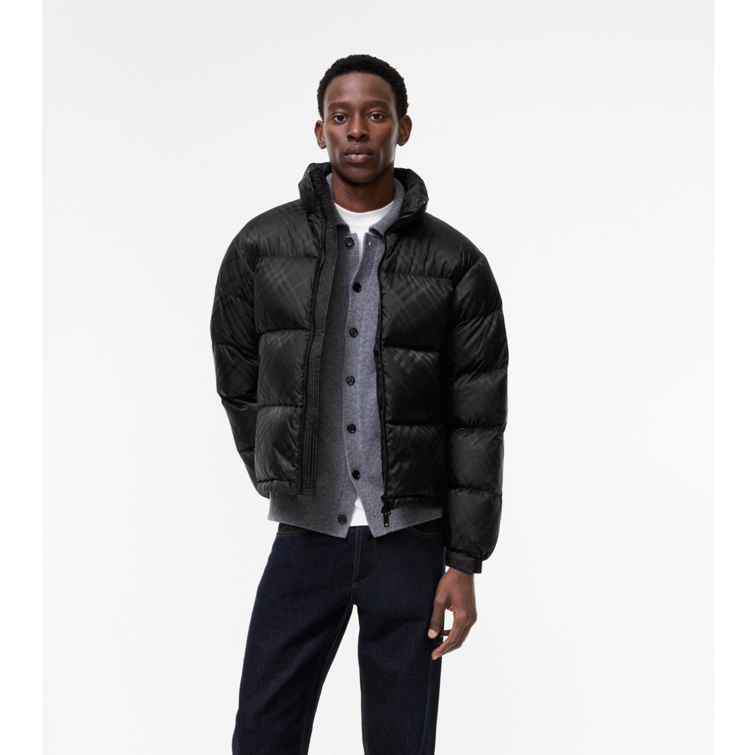 Check Nylon Highlands Puffer Jacket