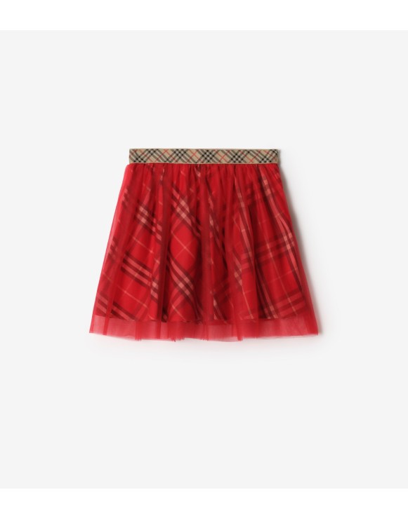 Check Tulle Skirt