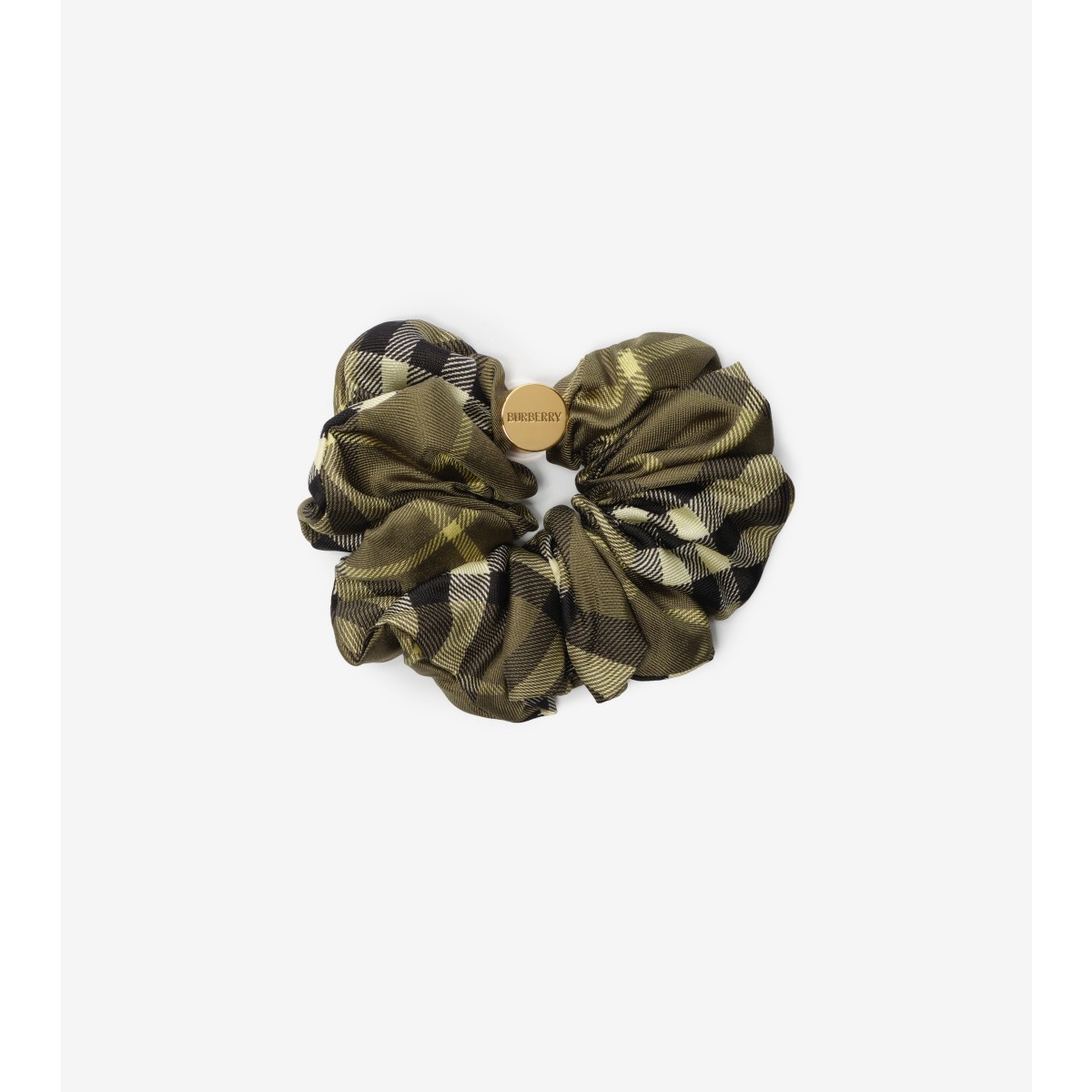  Check Silk Scrunchie