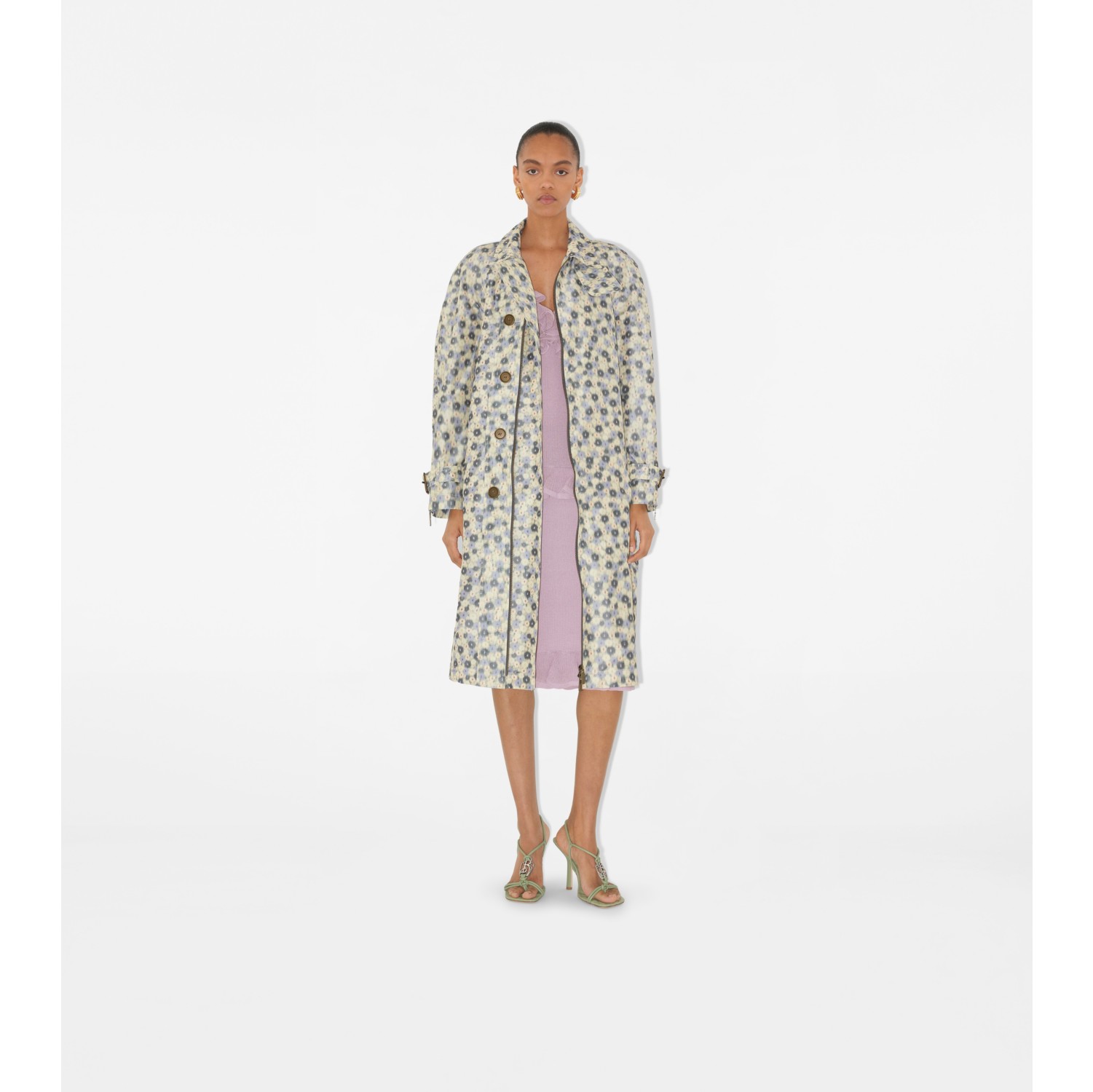 Long Daisy Lightweight Zip Car Coat