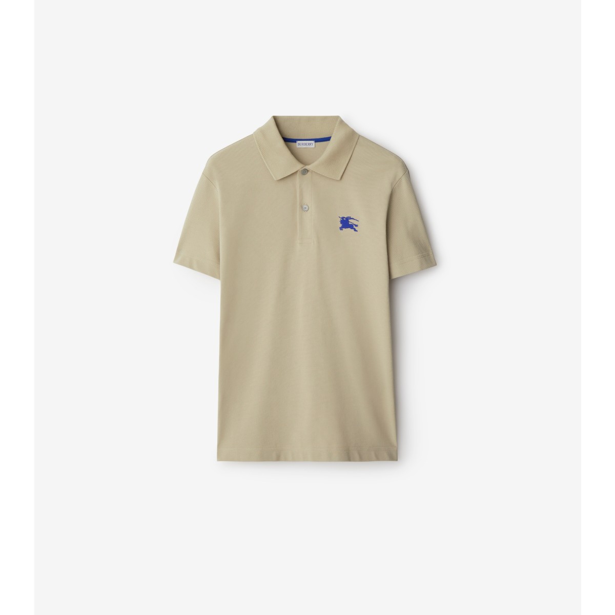 Shop Burberry Cotton Polo Shirt In Lichen