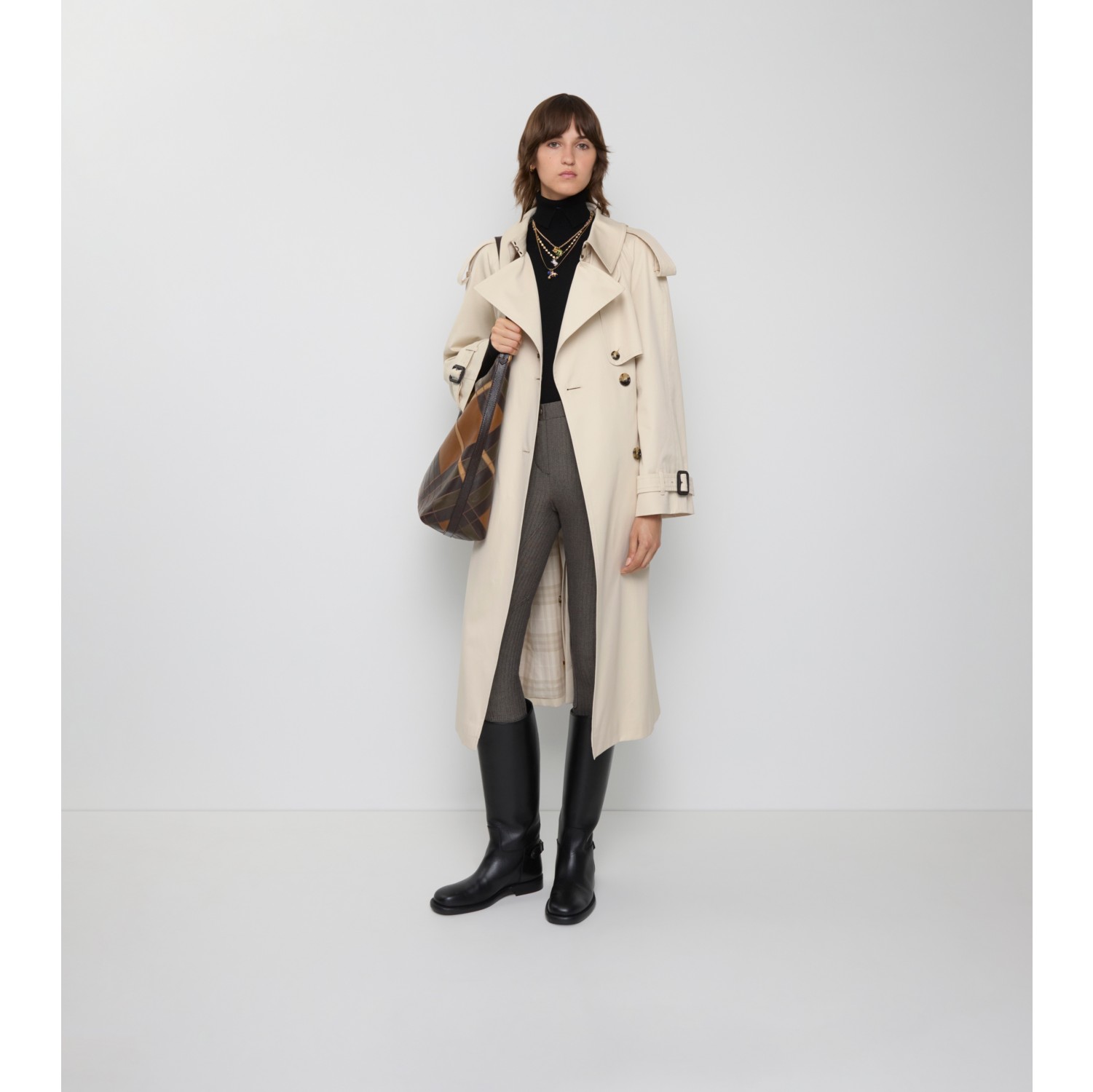 Langer Trenchcoat „Fitzrovia“ aus Gabardine