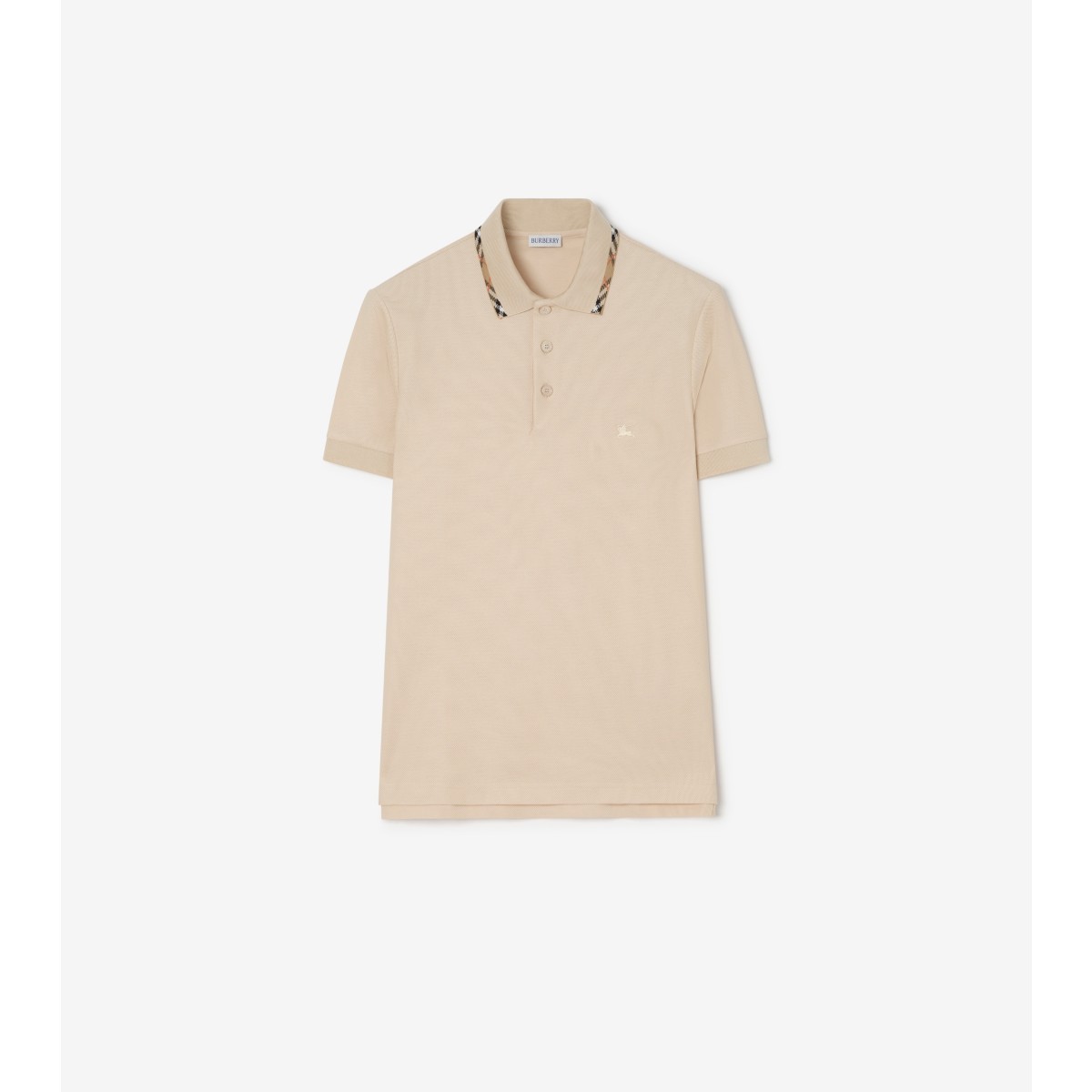  Check Trim Cotton Polo Shirt