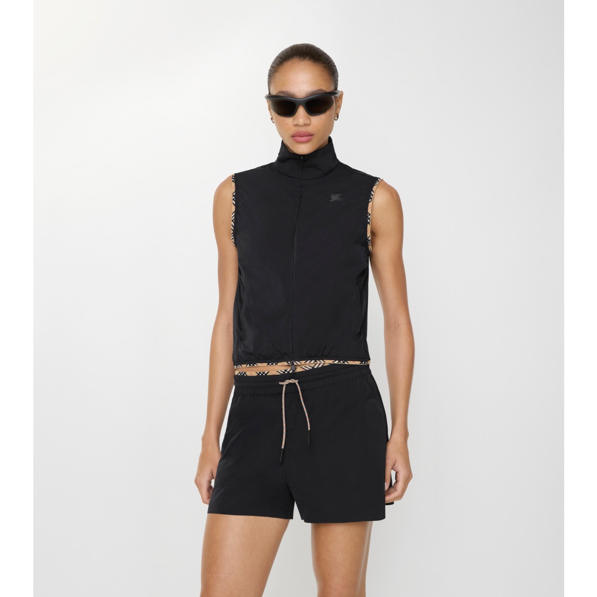  Check Stretch Nylon Gilet