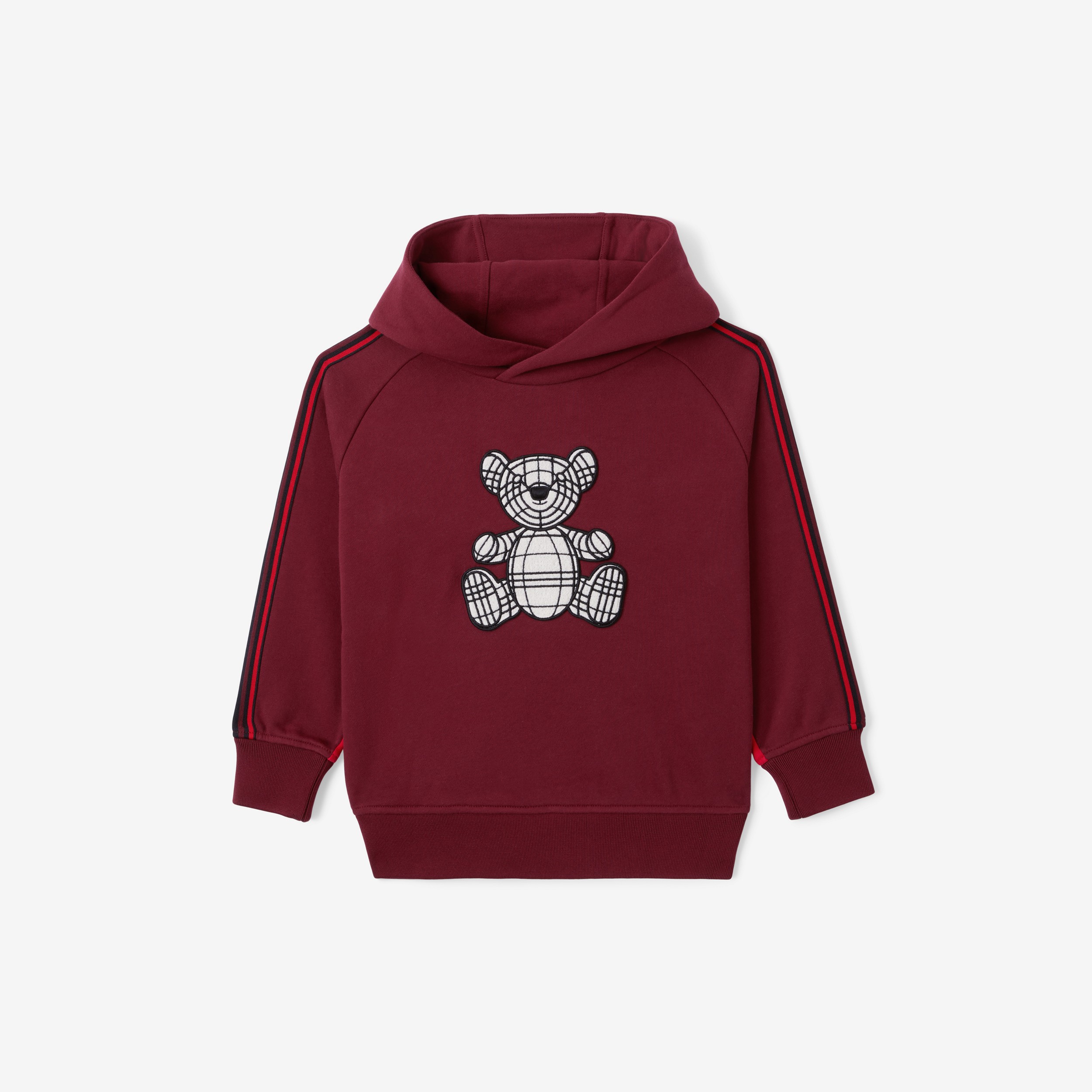 Hoodie en coton bicolore Thomas Bear (Grenat Intense) | Site officiel Burberry® - 1