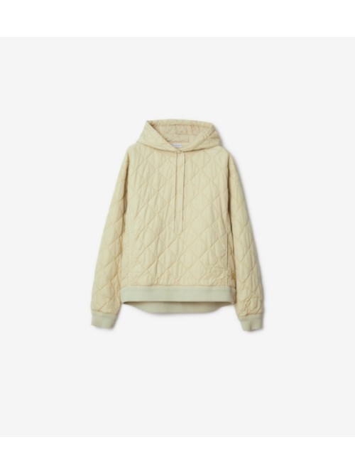 Shop Burberry Quilted Nylon Hoodie In Soap