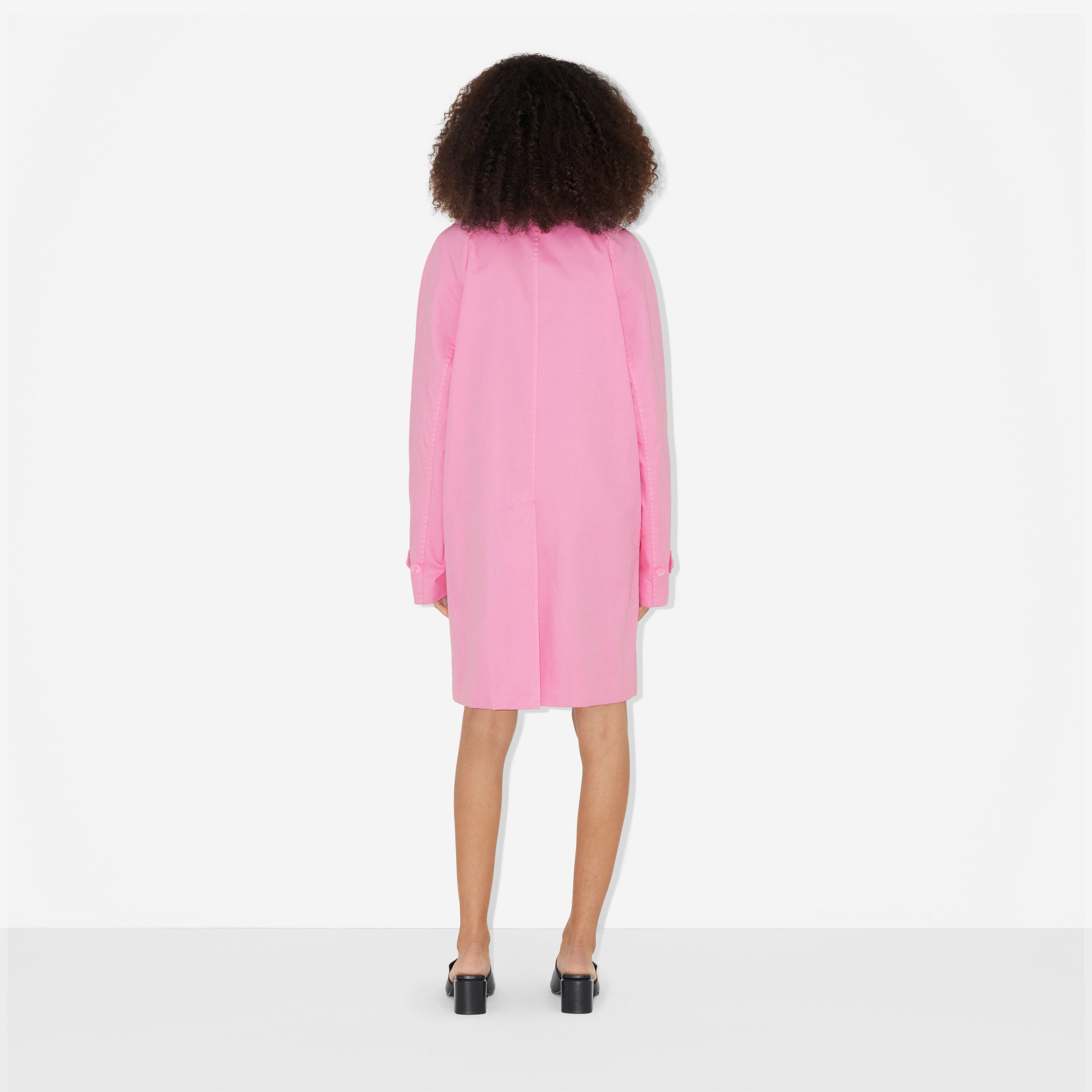 Cotton Gabardine Car Coat in Lotus Pink - Women | Burberry® Official - 4