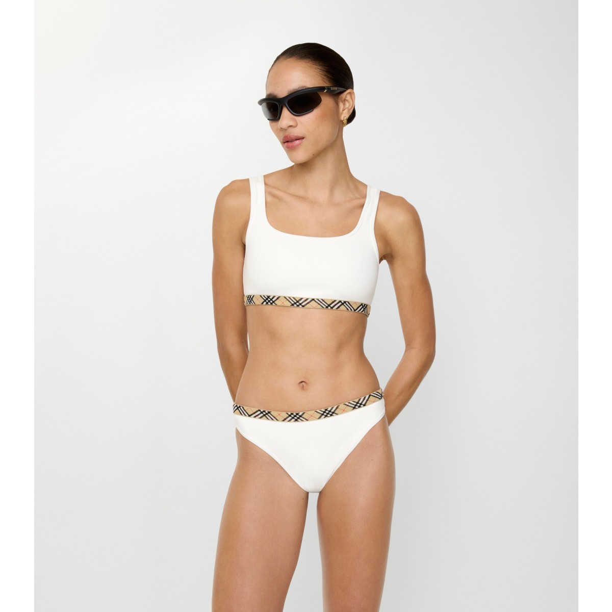  Check Trim Bikini Top