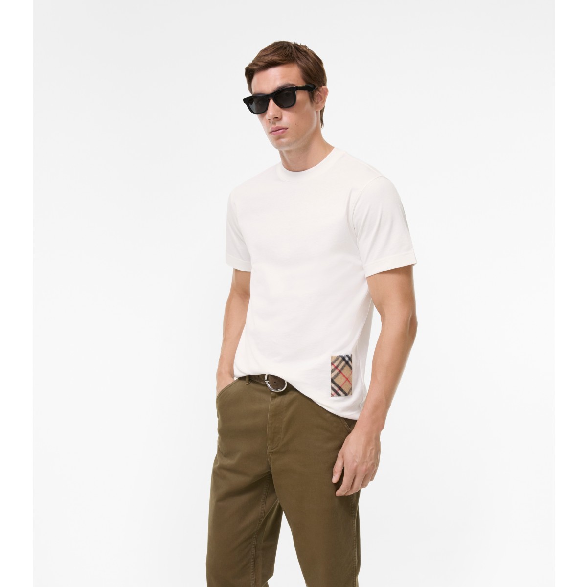  Check Label Cotton T-shirt