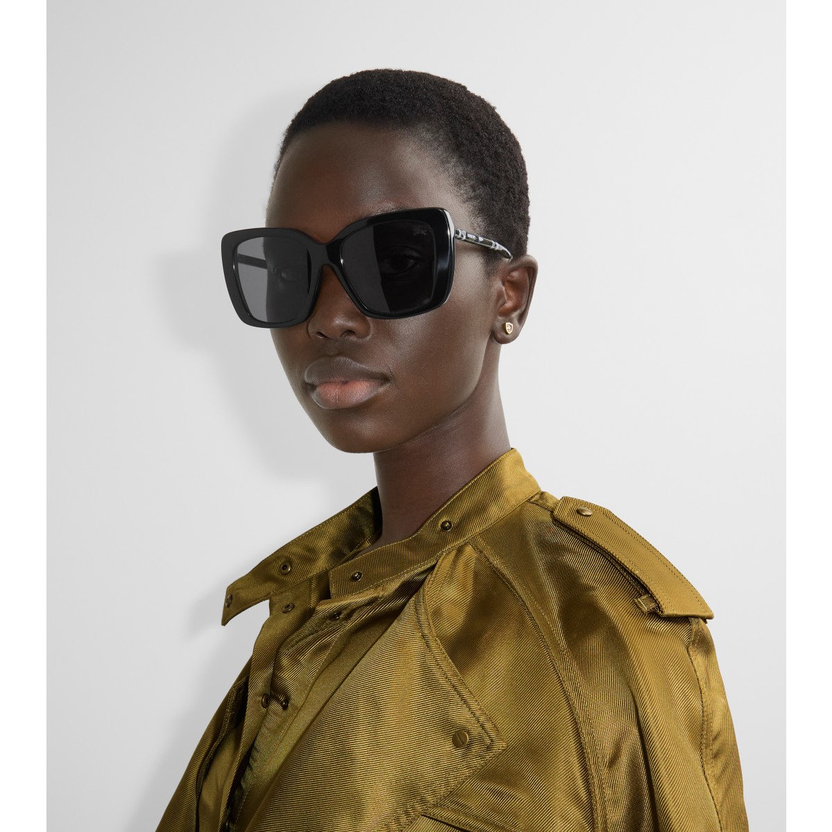  Check Tubular Square Polarised Sunglasses