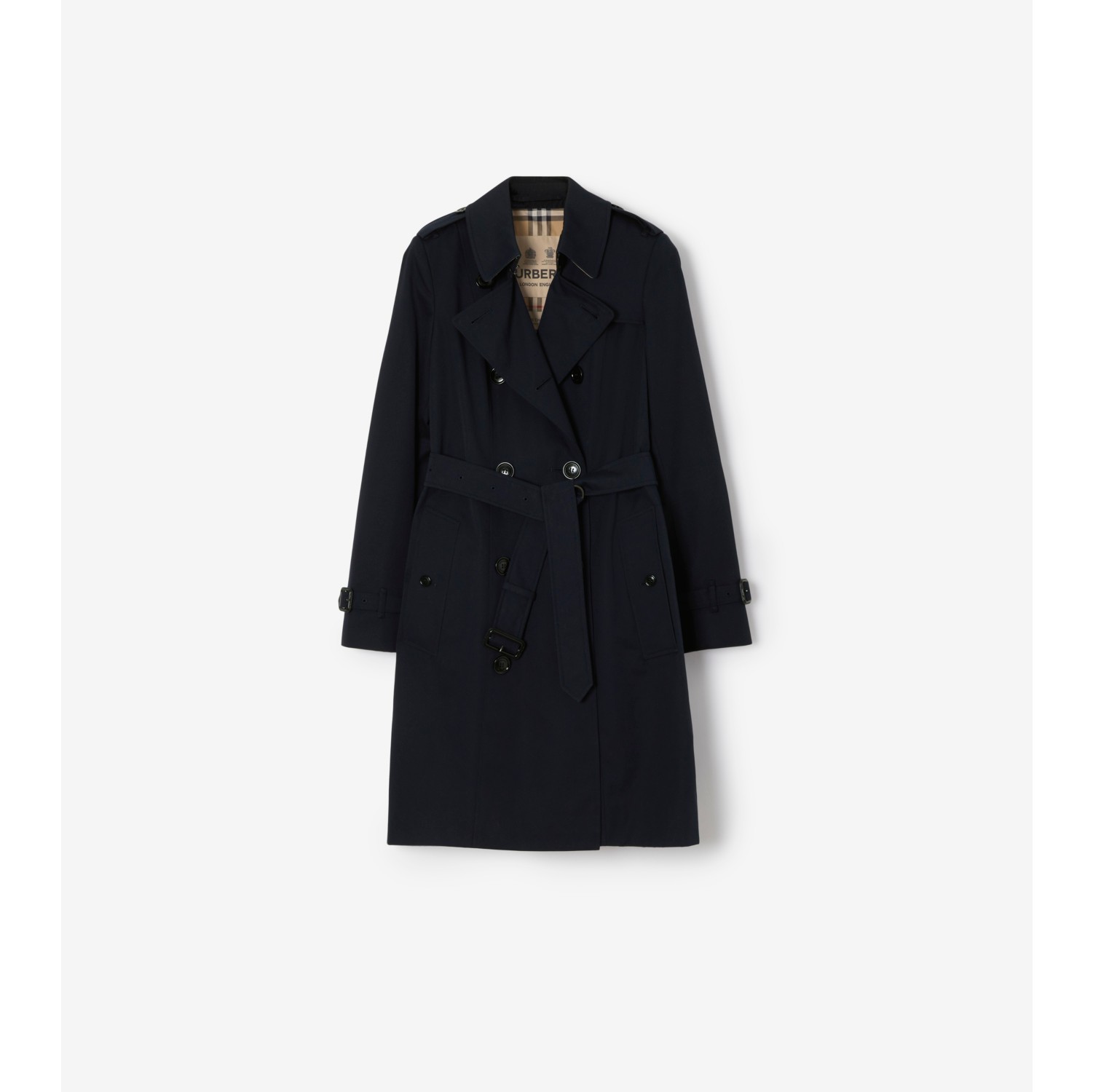 Mid-length Chelsea Heritage Trench Coat in Coal blue - Women, Cotton ...