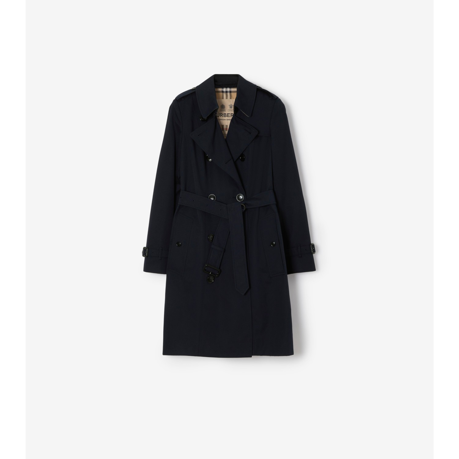 Mid-length Chelsea Heritage Trench Coat in Coal blue - Women, Cotton  Gabardine | Burberry® Official