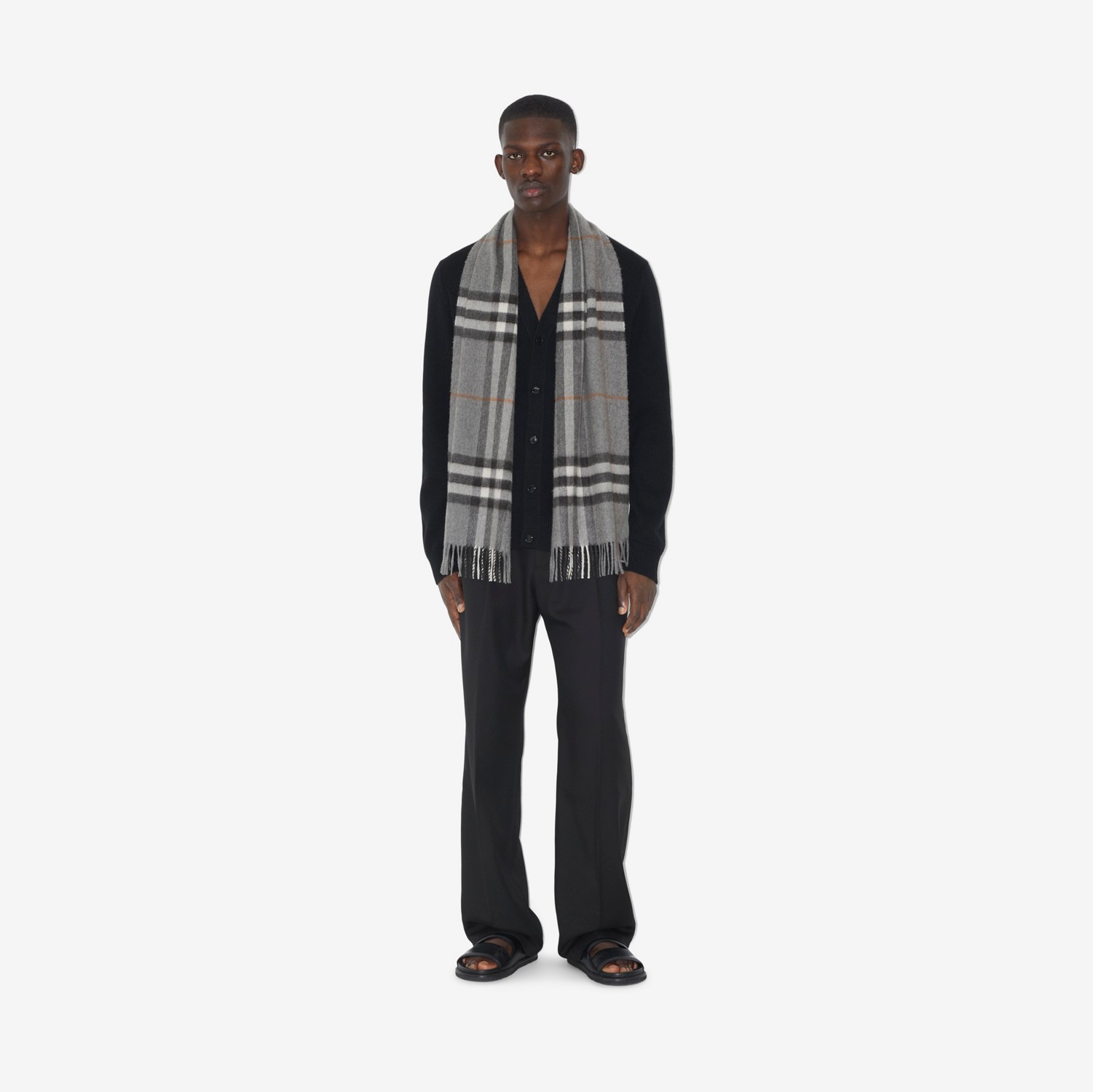 The Burberry Check Cashmere Scarf in Grey | Burberry® Official