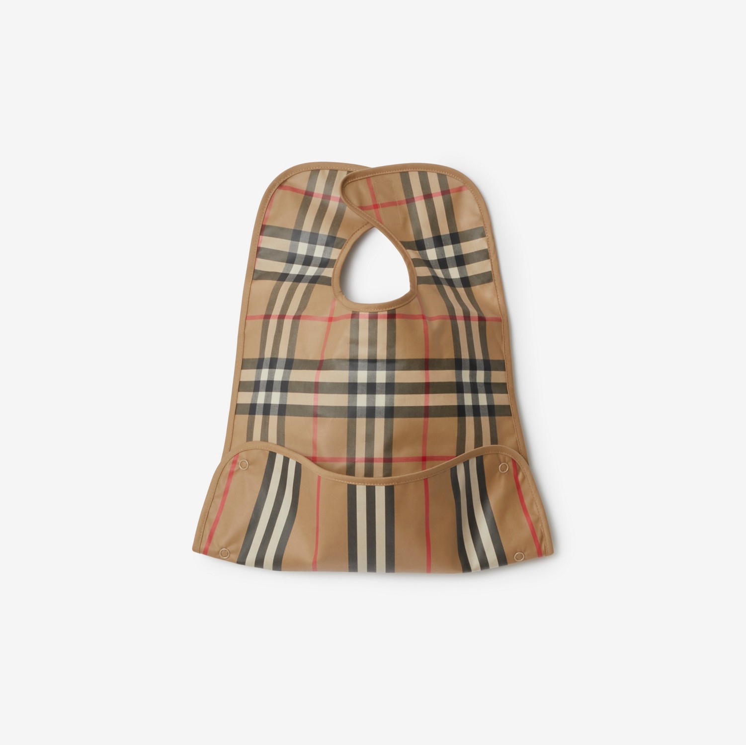 Coated Vintage Check and Icon Stripe Bib in Archive Beige - Children | Burberry® Official