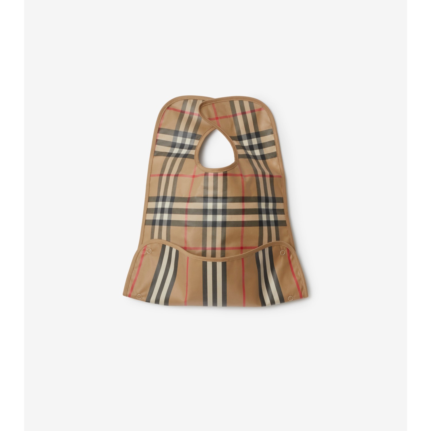 Coated Vintage Check and Icon Stripe Bib in Archive Beige - Burberry