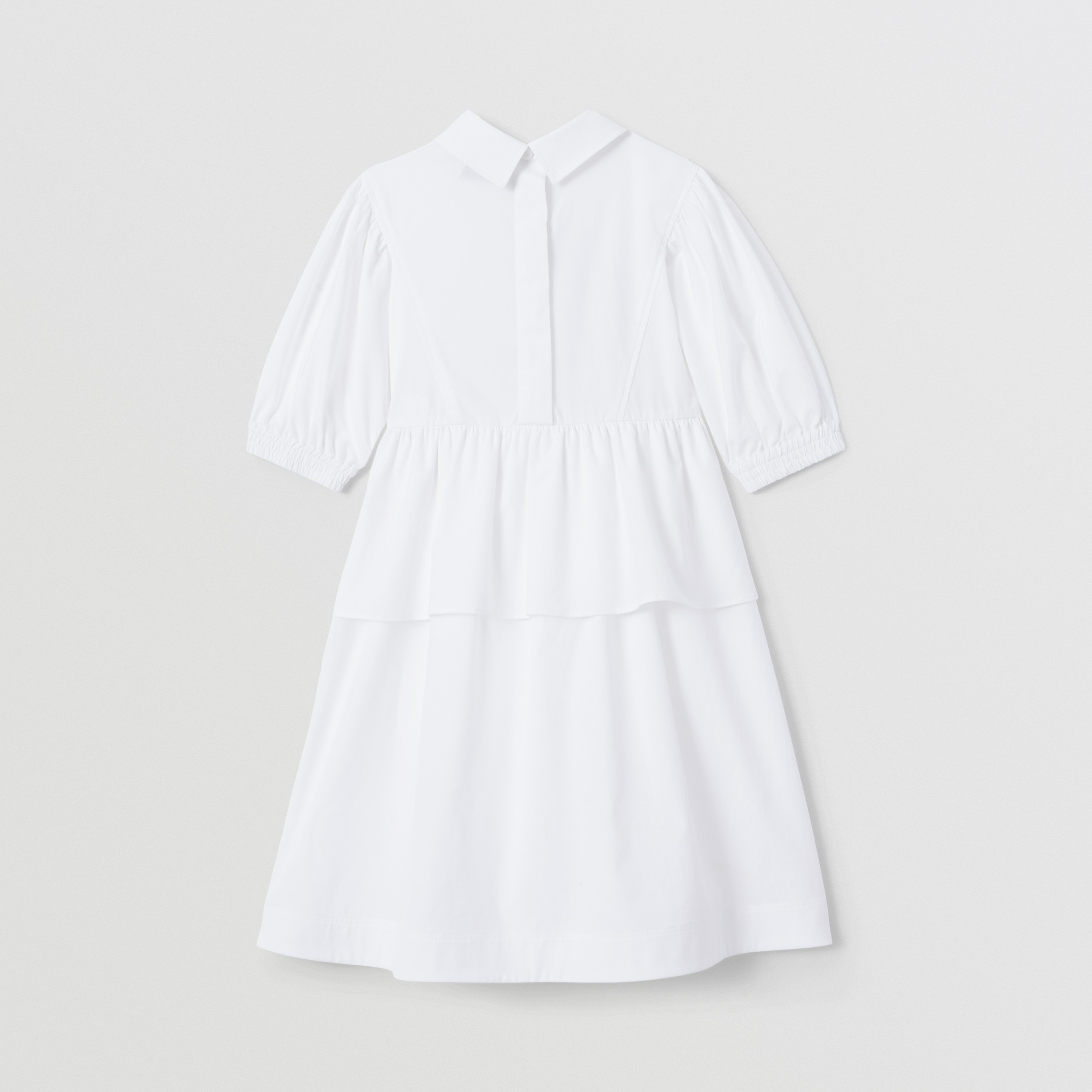 Short-sleeve Logo Graphic Stretch Cotton Dress in White | Burberry® Official - 4