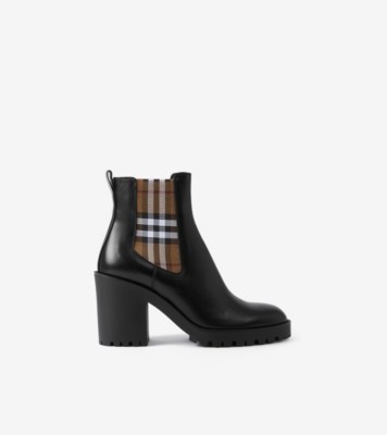 Burberry Iconic Strip Chunk Boots Black Leather (Women's)