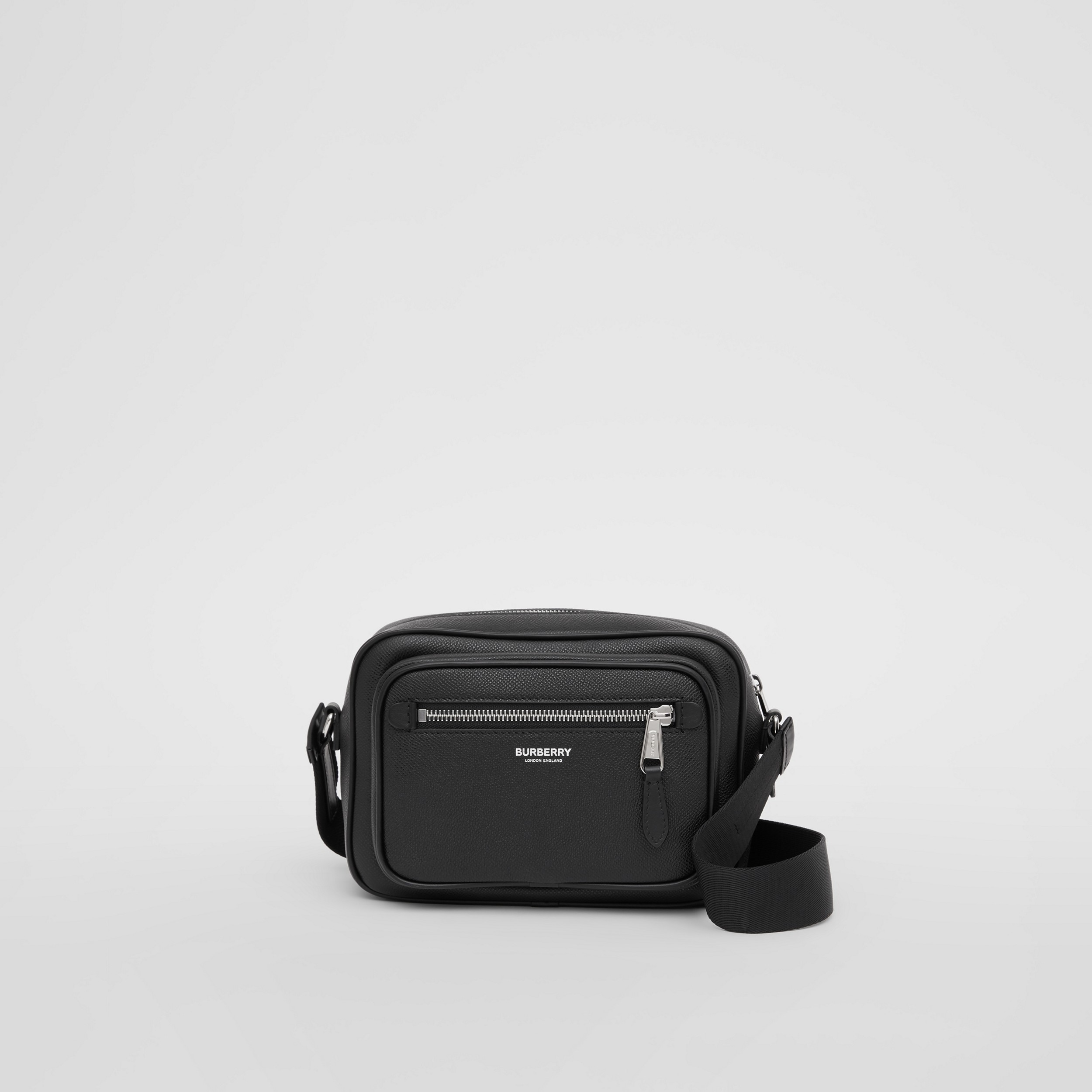 Grainy Leather Crossbody Bag in Black - Men | Burberry® Official - 1