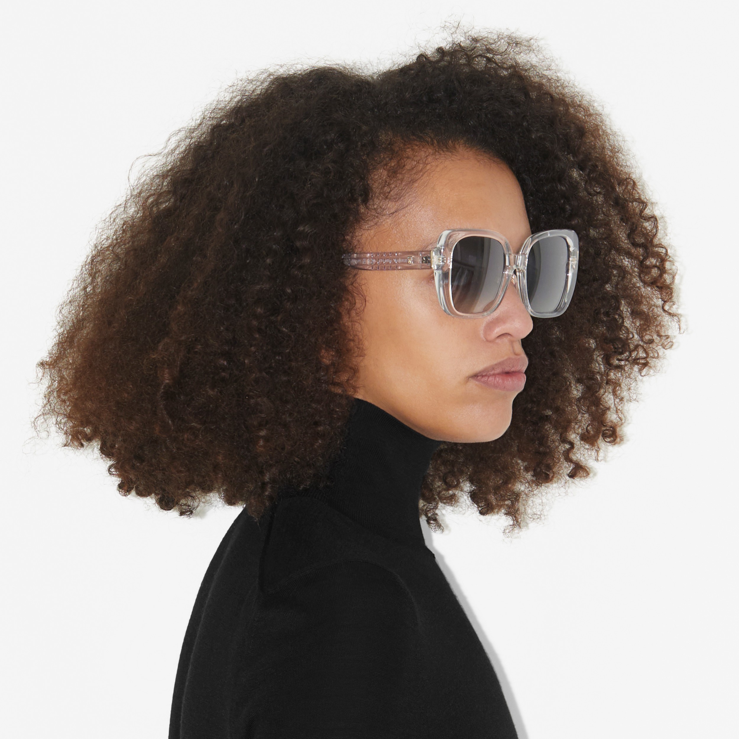 Oversized Square Frame Lola Sunglasses in Grey - Women | Burberry® Official - 4