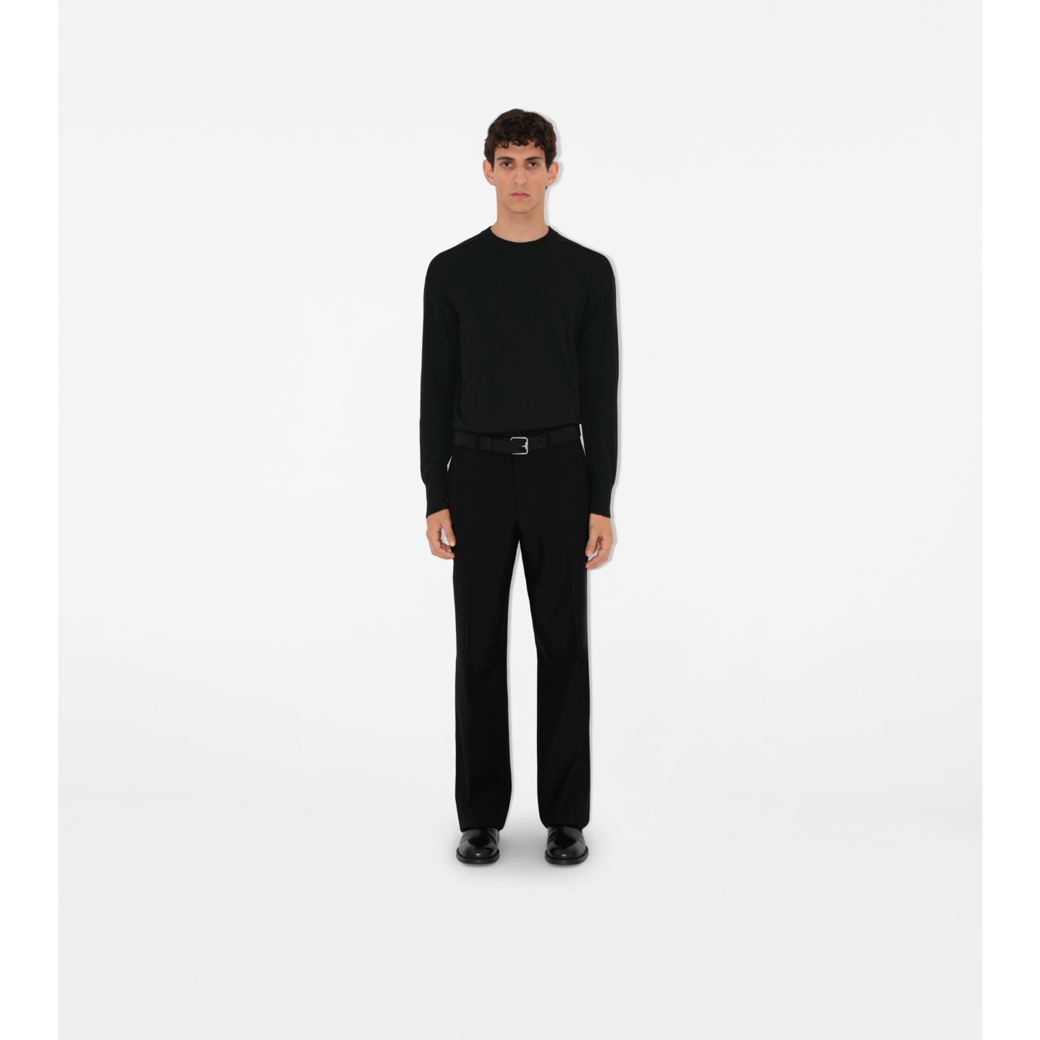 Wool Sweater in Black Men Burberry Official