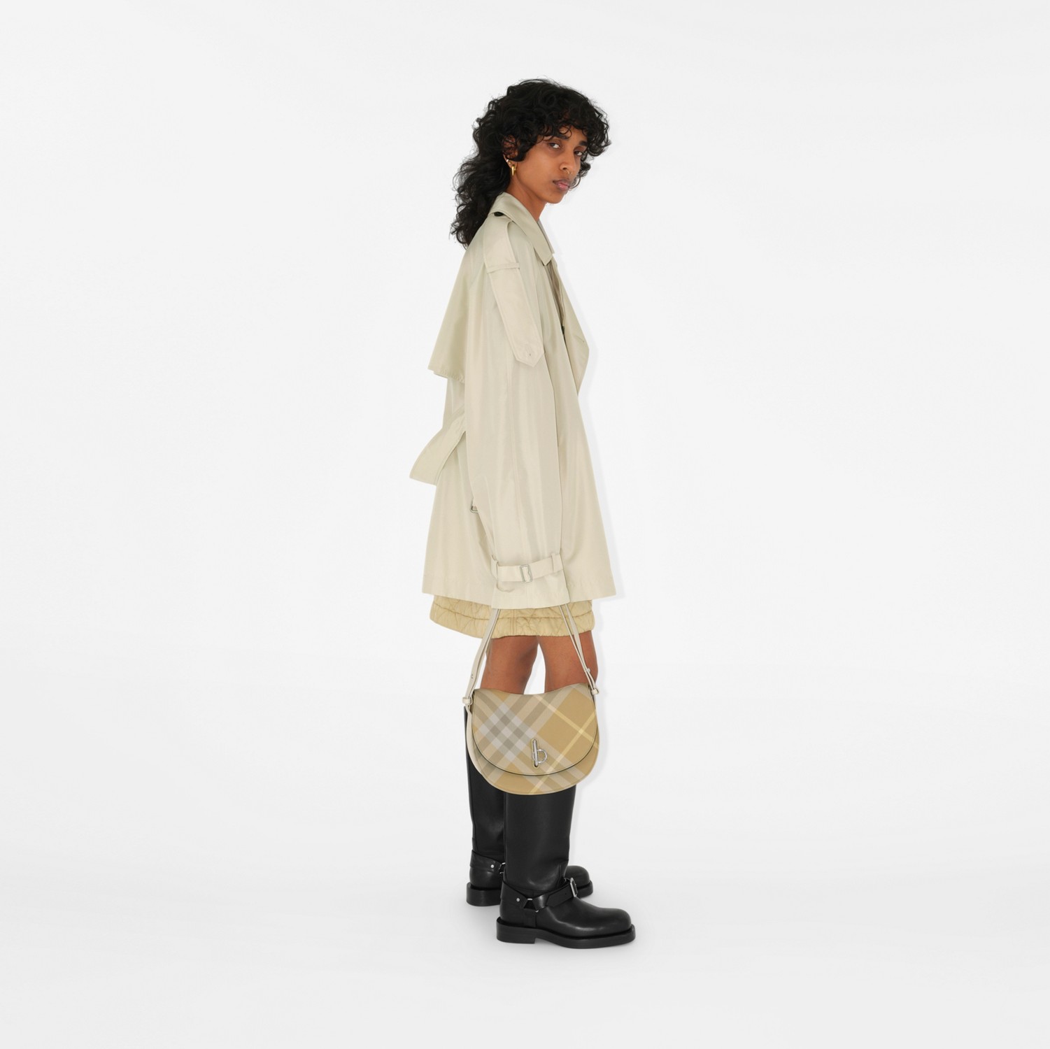 Short Silk Trench Coat