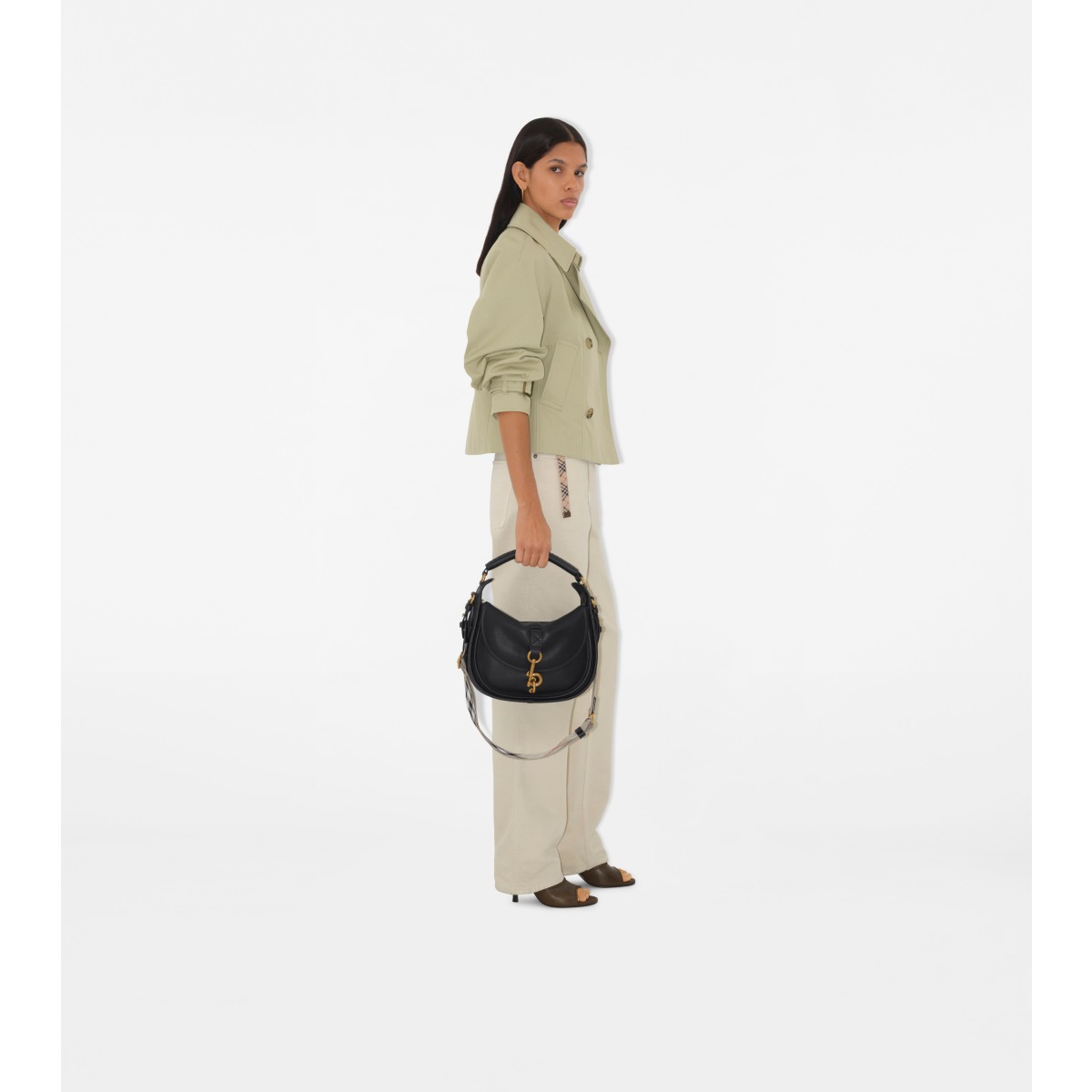  Check Small B Clip Messenger Bag