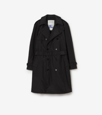 Long Cotton Nylon Padded Trench Coat in Black - Men | Burberry® Official