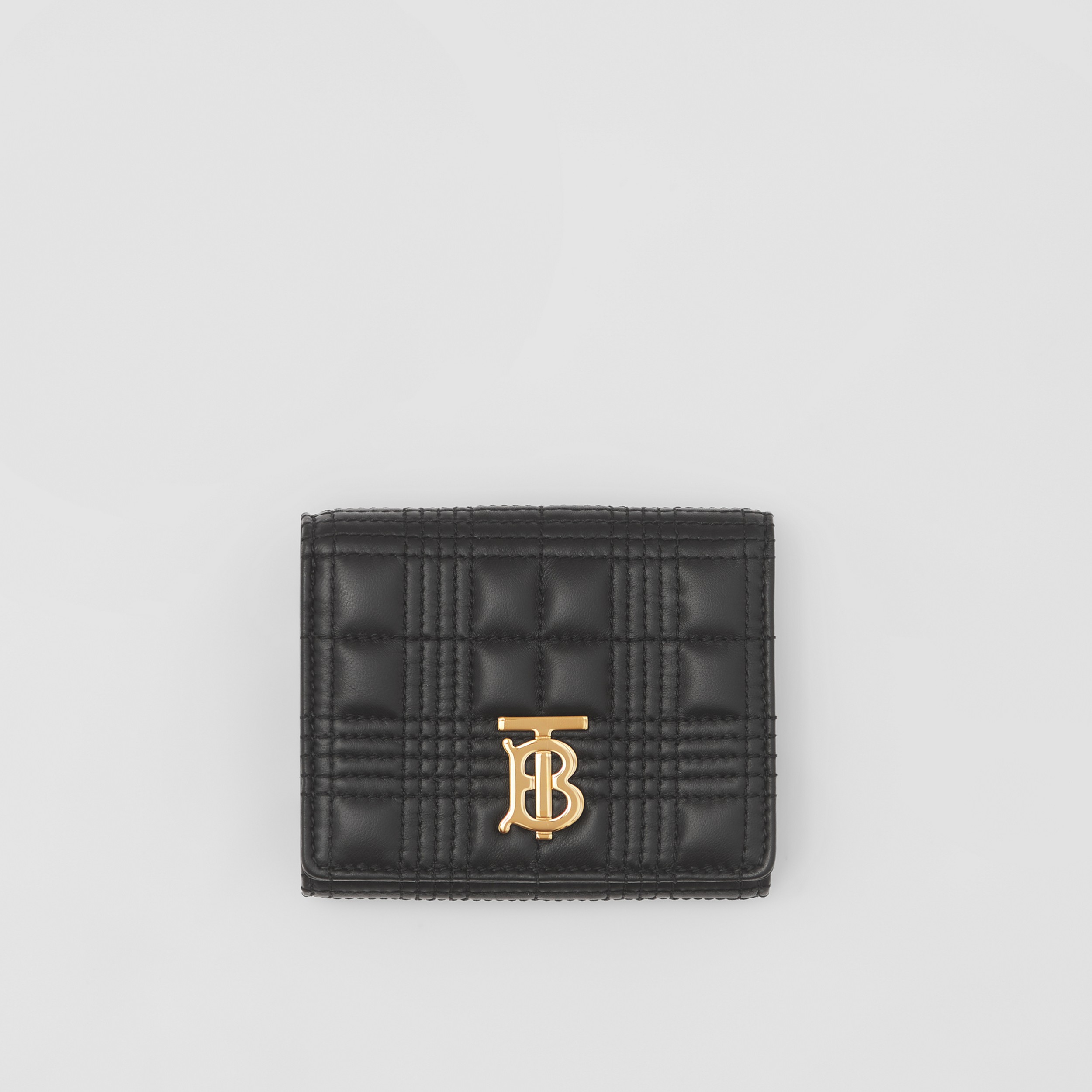 Small Quilted Lambskin Lola Folding Wallet in Black - Women | Burberry® Official - 1