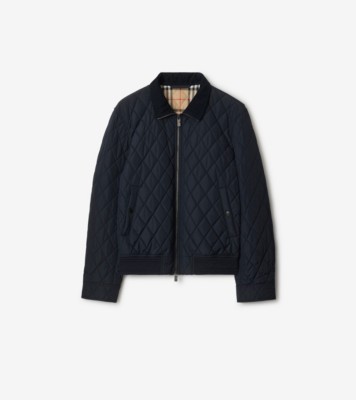 キルティング ナイロンジャケット (ネイビー) - メンズ, ナイロン