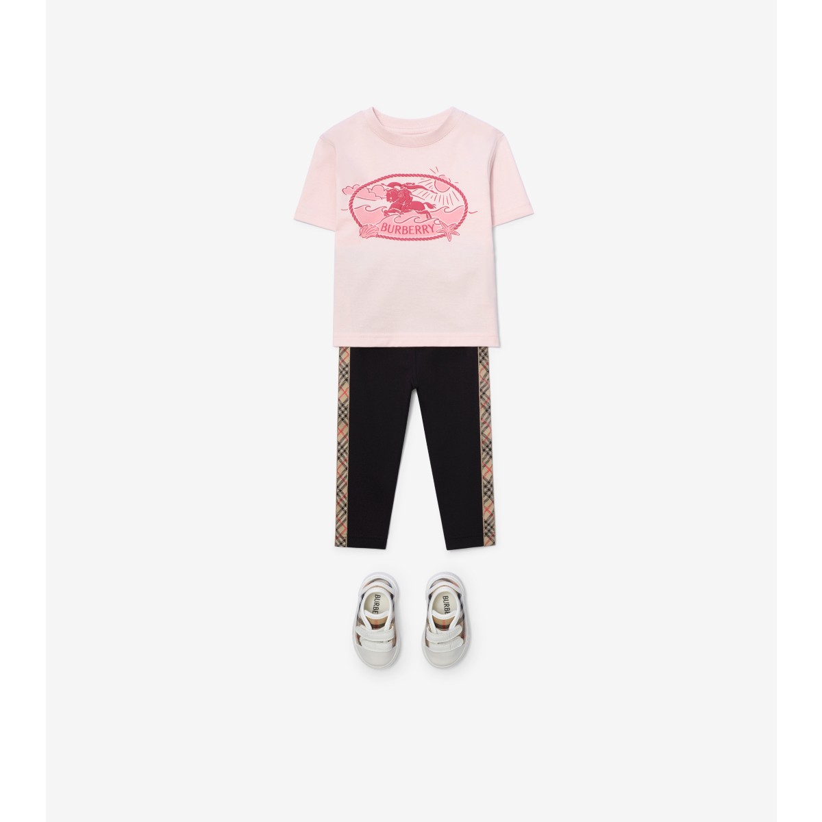  Check Trim Nylon Leggings