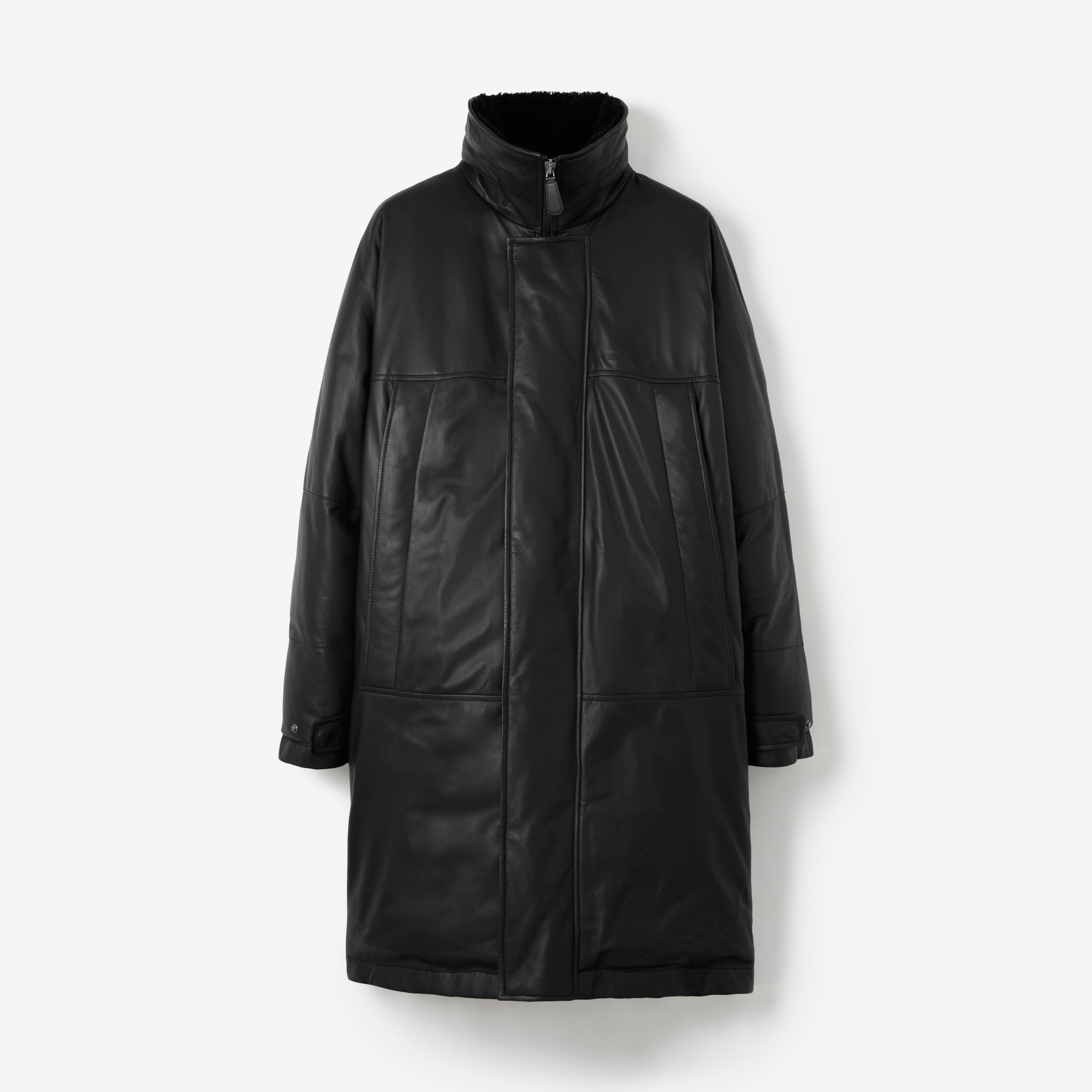 Leather Down-Filled Oversized Parka in Black - Men | Burberry® Official - 1