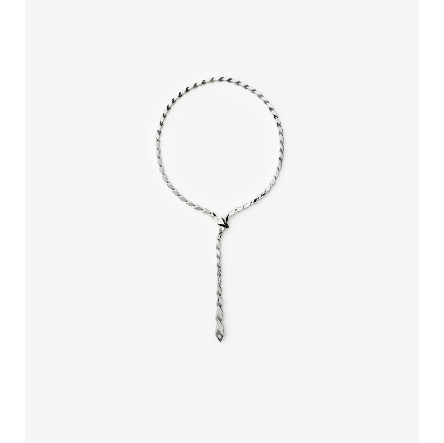 Hollow Cuban Chain Necklace in Silver Women Burberry Official