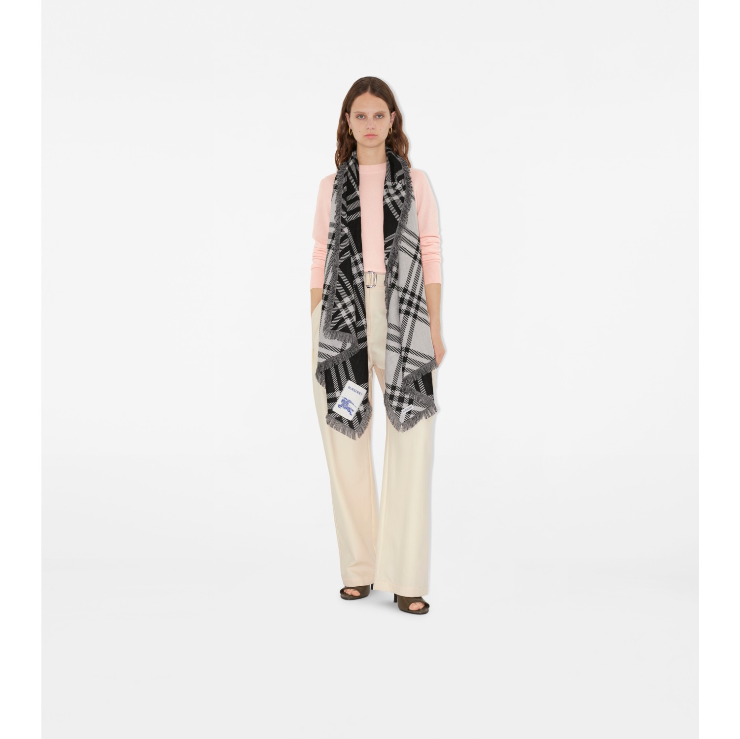 Foulard en laine et soie Check