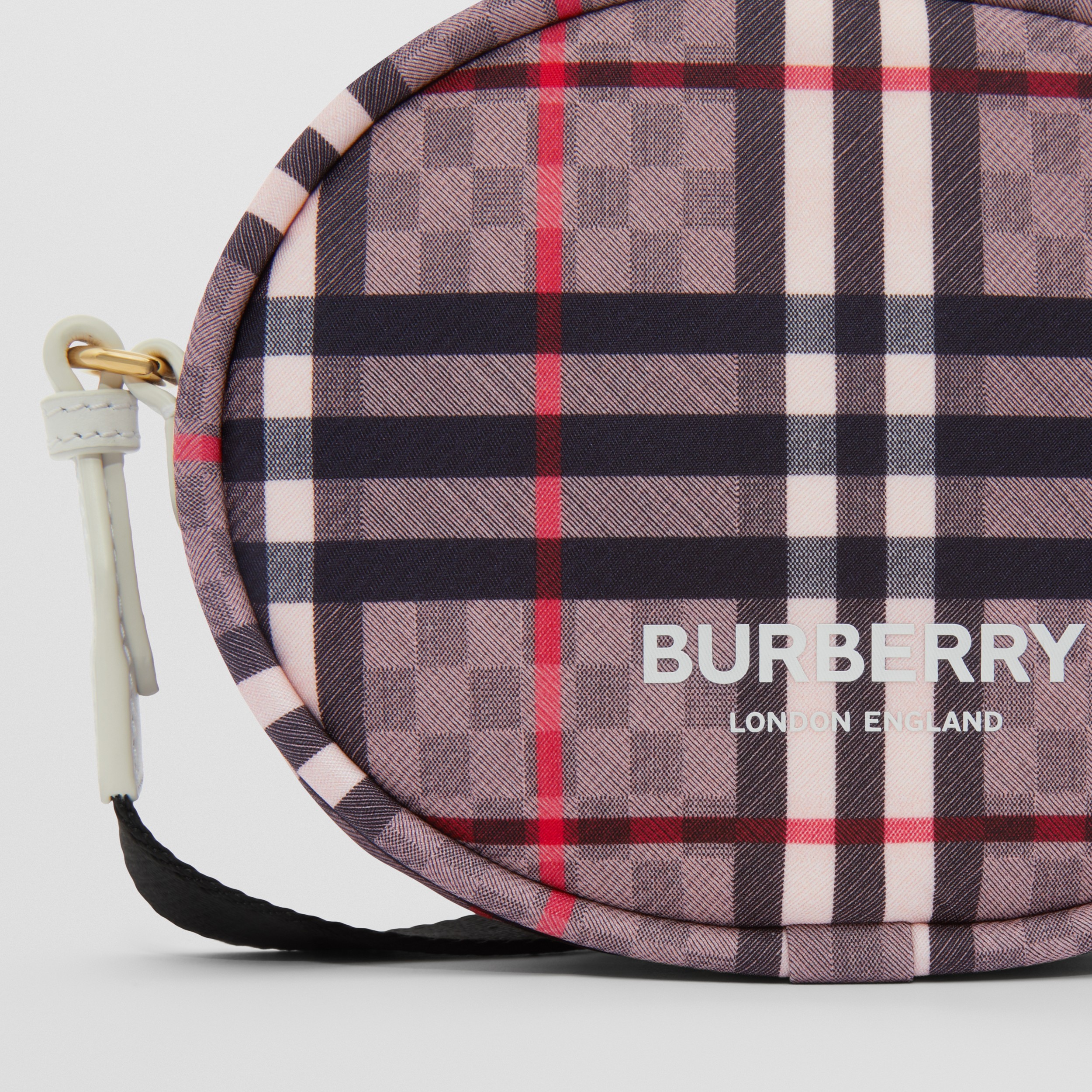 Logo Print Chequerboard Crossbody Bag in Pale Rose - Children | Burberry® Official - 2