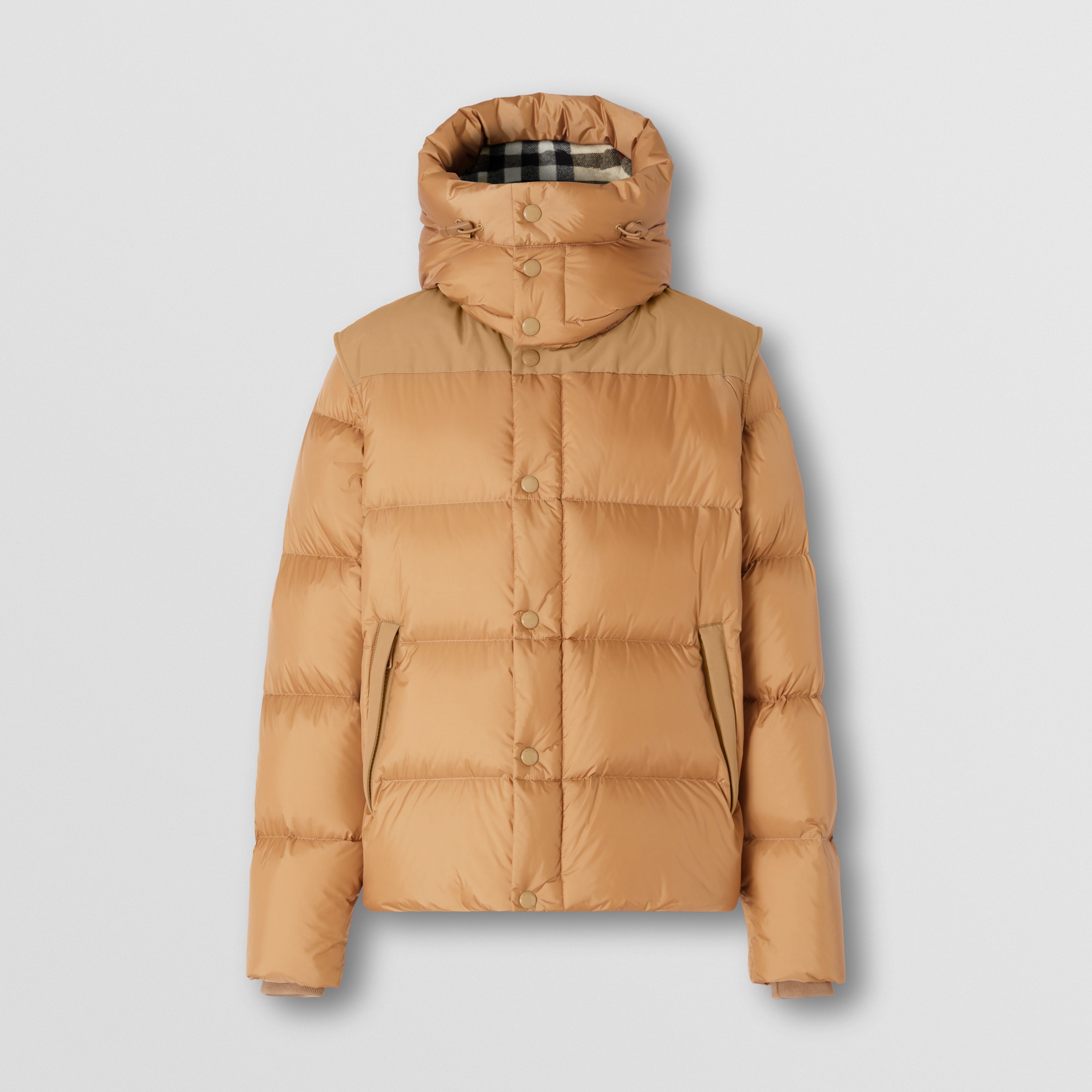 Detachable Sleeve Hooded Puffer Jacket in Warm Honey - Men | Burberry® Official - 4