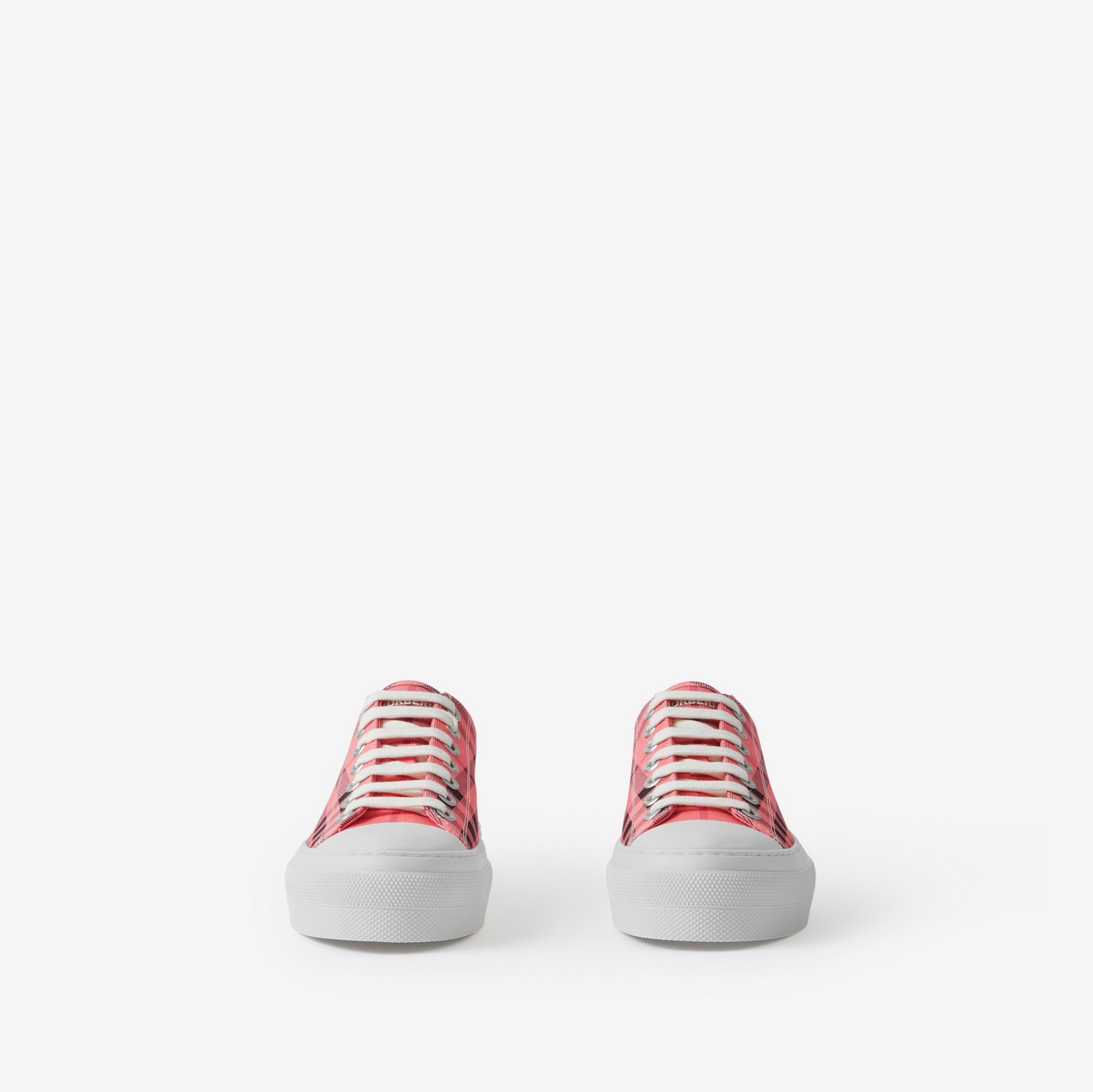 Check Cotton Sneakers in Bubblegum Pink - Women | Burberry® Official