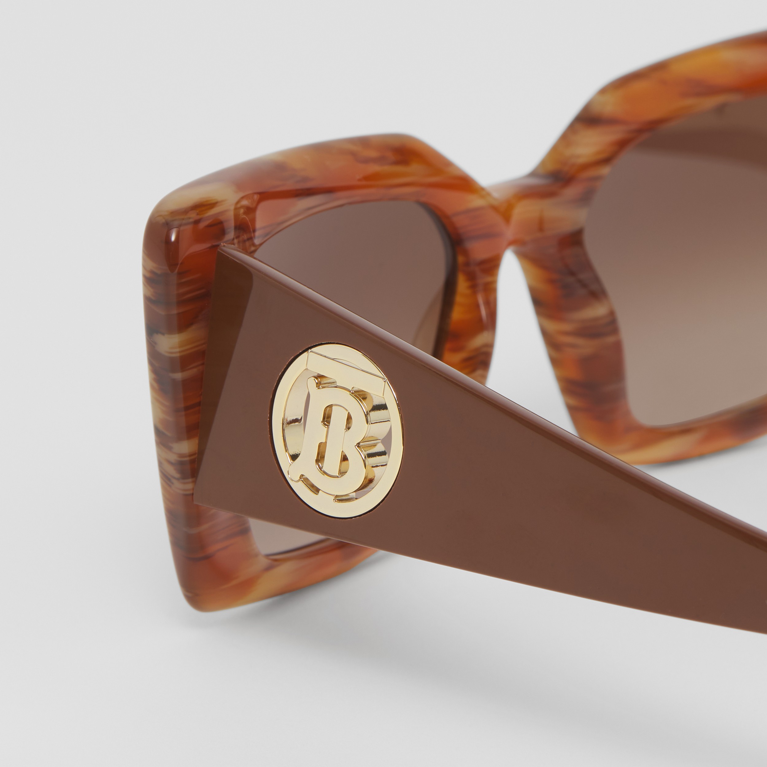 Eckige Sonnenbrille mit Monogrammmotiv (Rehfellmuster) - Damen | Burberry® - 2
