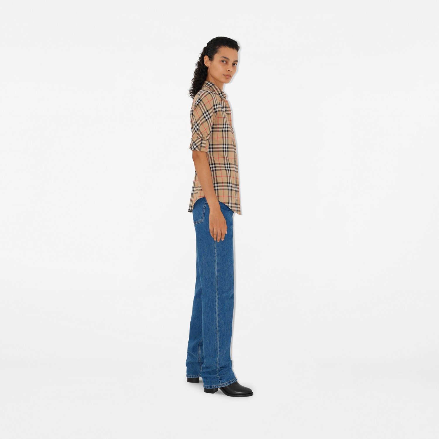 Check Stretch Cotton Shirt in Archive beige - Women Check Stretch Cotton Shirt in Archive beige - Women