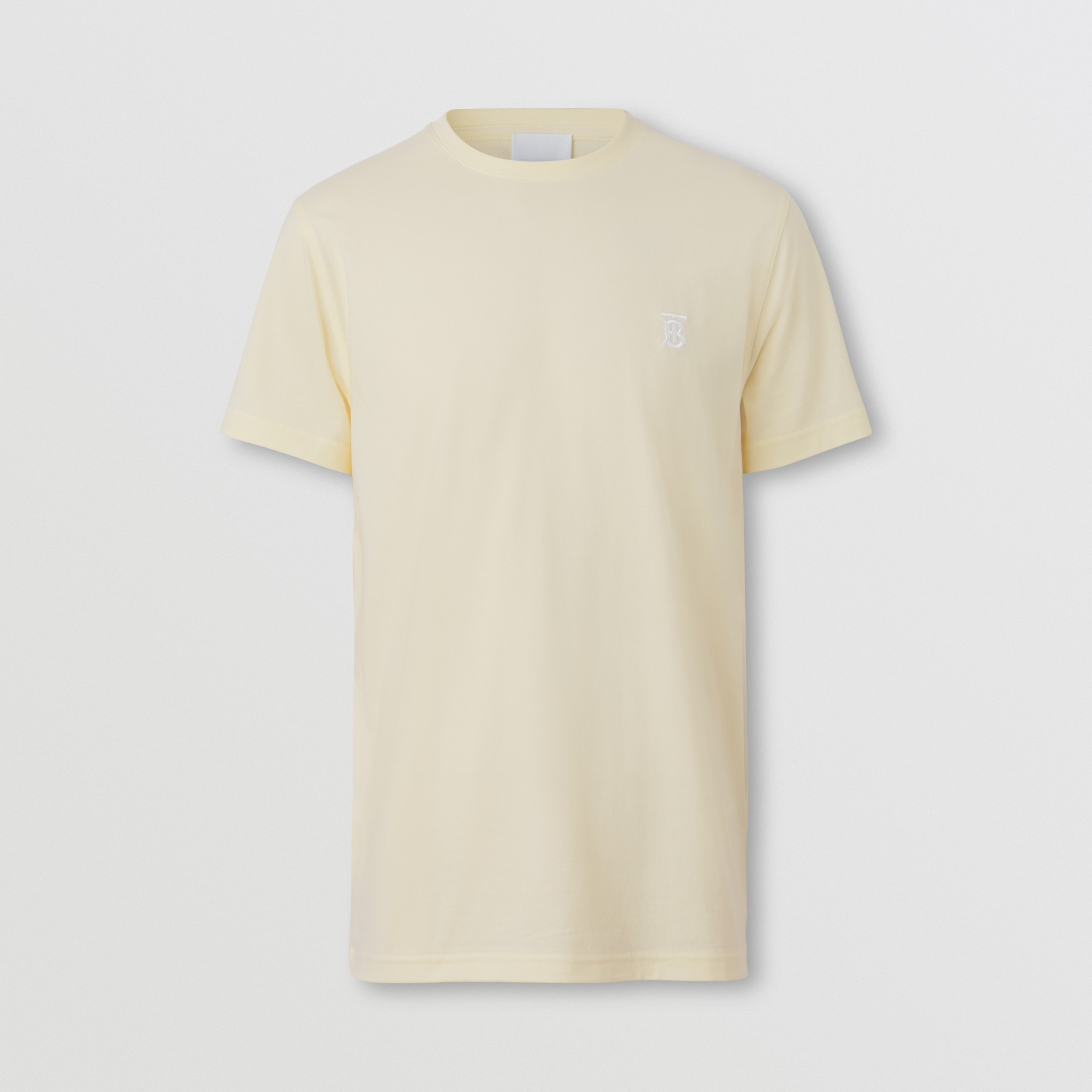 Monogram Motif Cotton T-shirt in Frosted Lemon - Men | Burberry® Official - 4