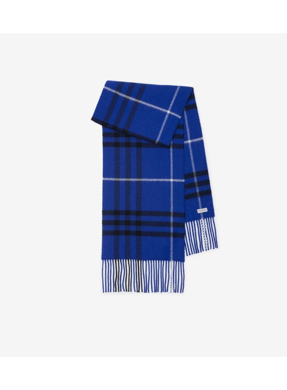 Burberry Monogram Icon Stripe Checker Accent Skinny Silk Scarf In