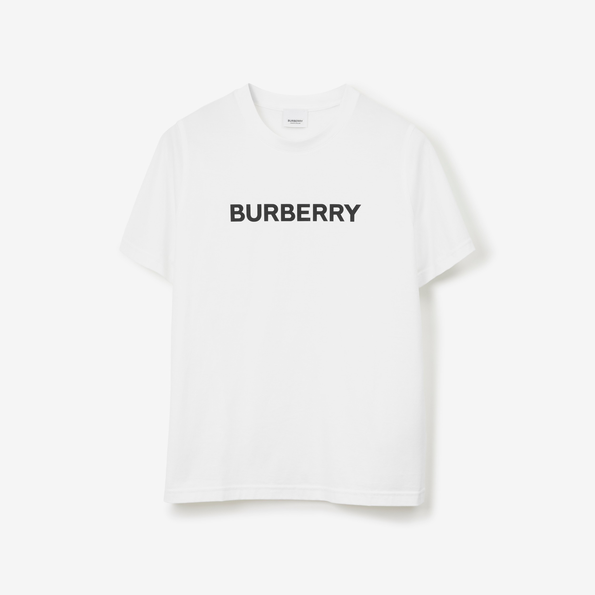 Logo Print Cotton T-shirt in White | Burberry® Official