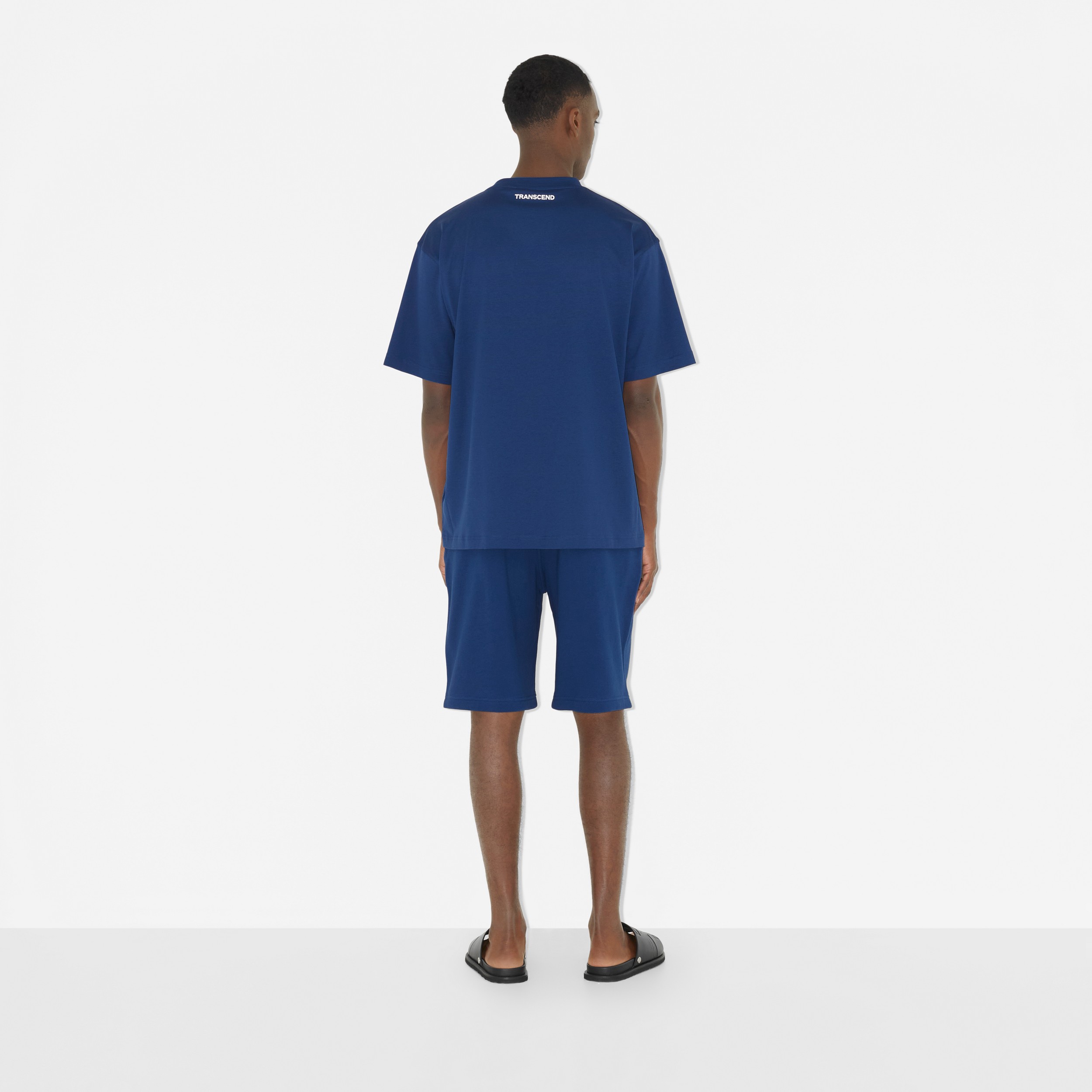 Camiseta de algodão com estampa de logotipo (Azul Marinho Intenso) - Homens | Burberry® oficial - 4