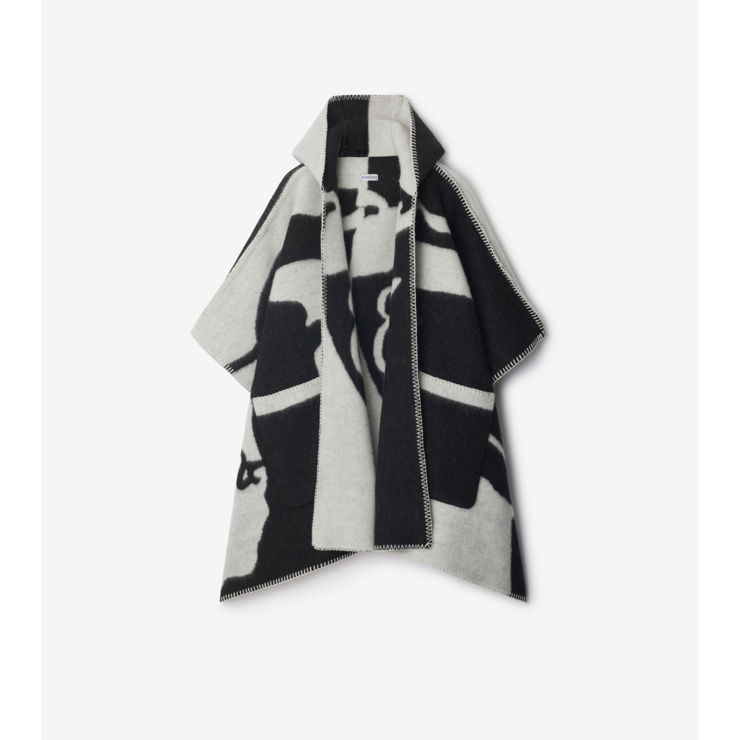 EKD Wool Cape in Black white Burberry Official