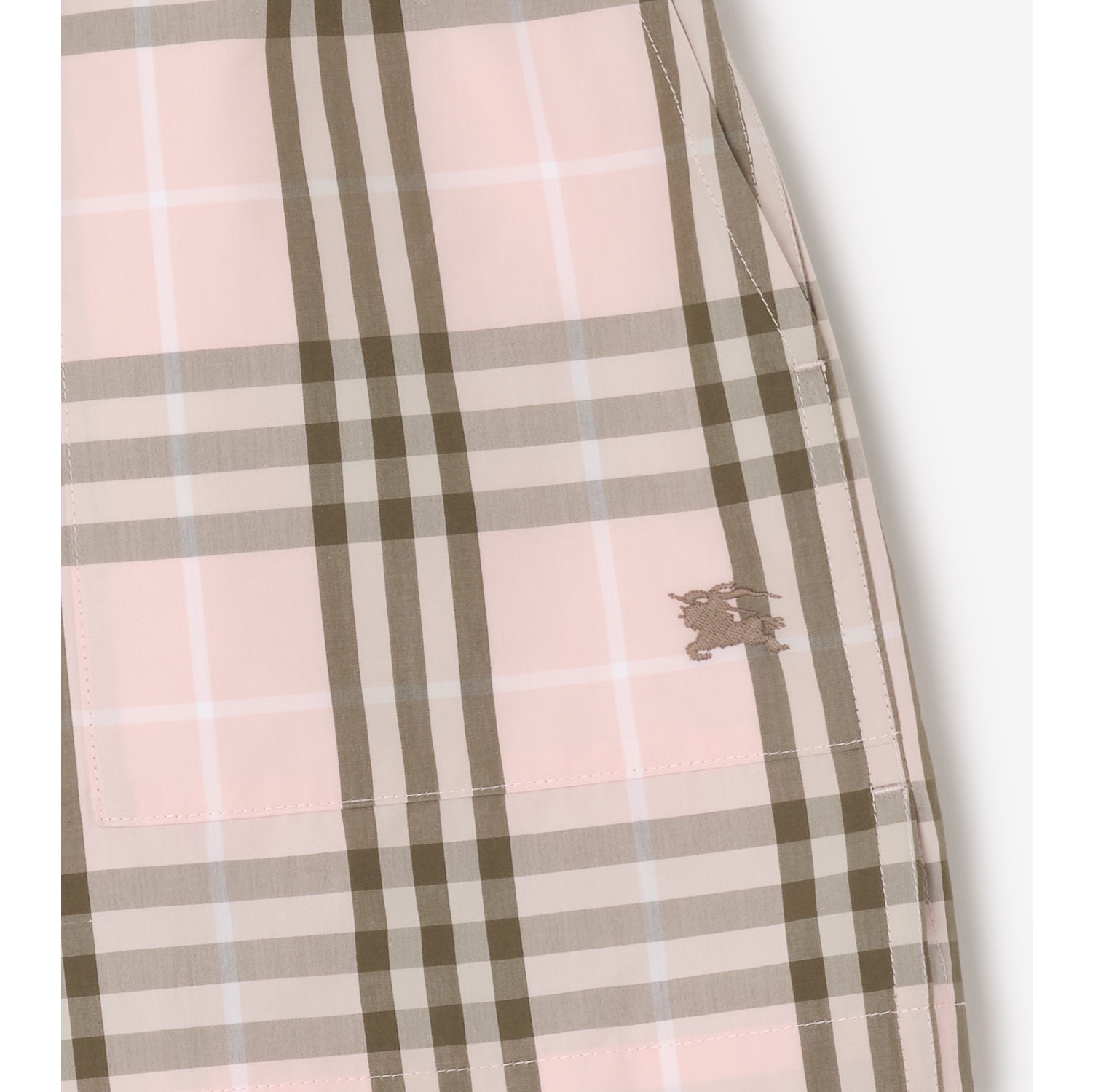 Check Cotton Shorts in Mallow pink - Women | Burberry® Official